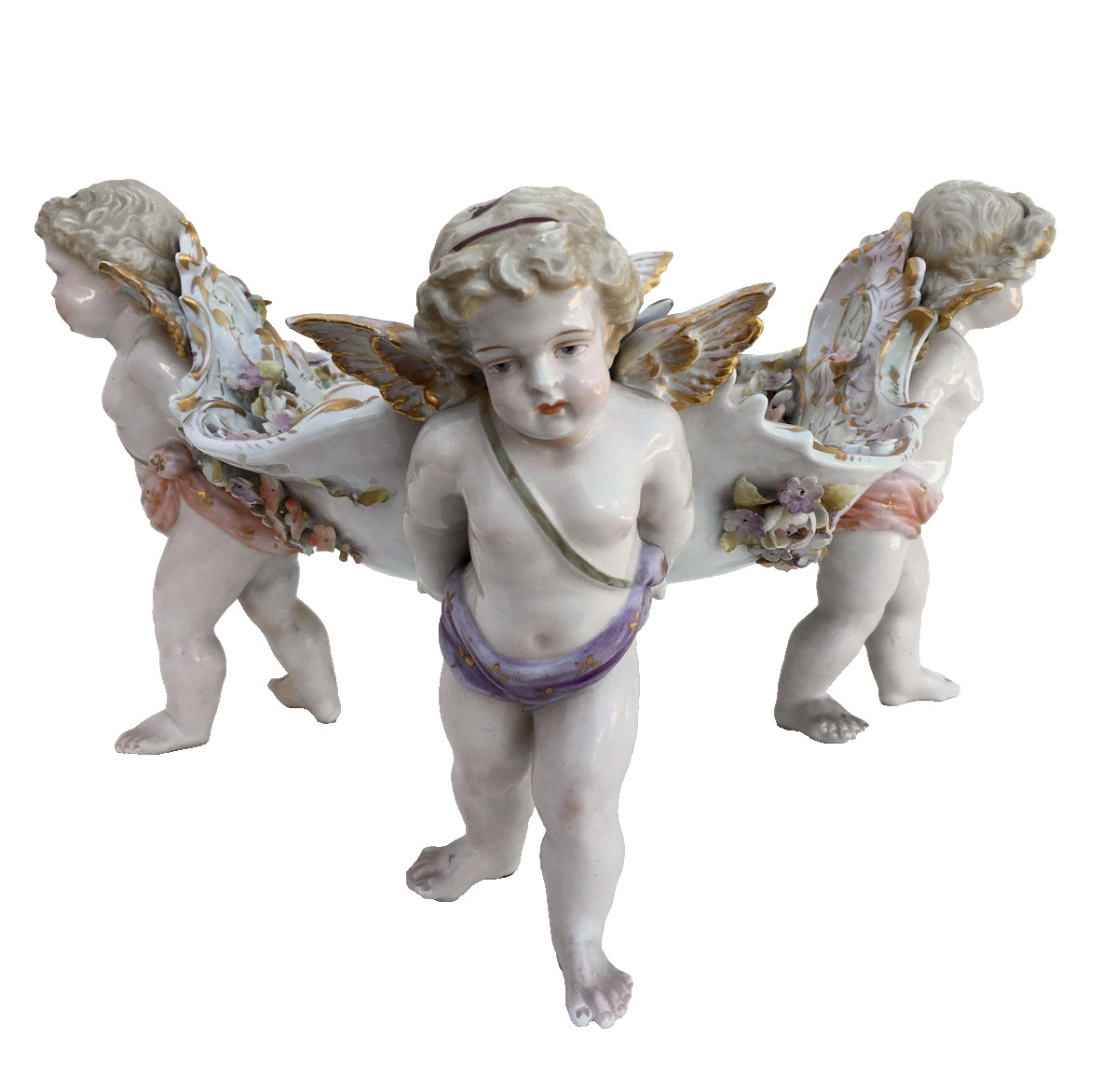 c. 1865 Von Schierholz Porcelain Factory , Germany, Cherub Porcelain Centerpiece