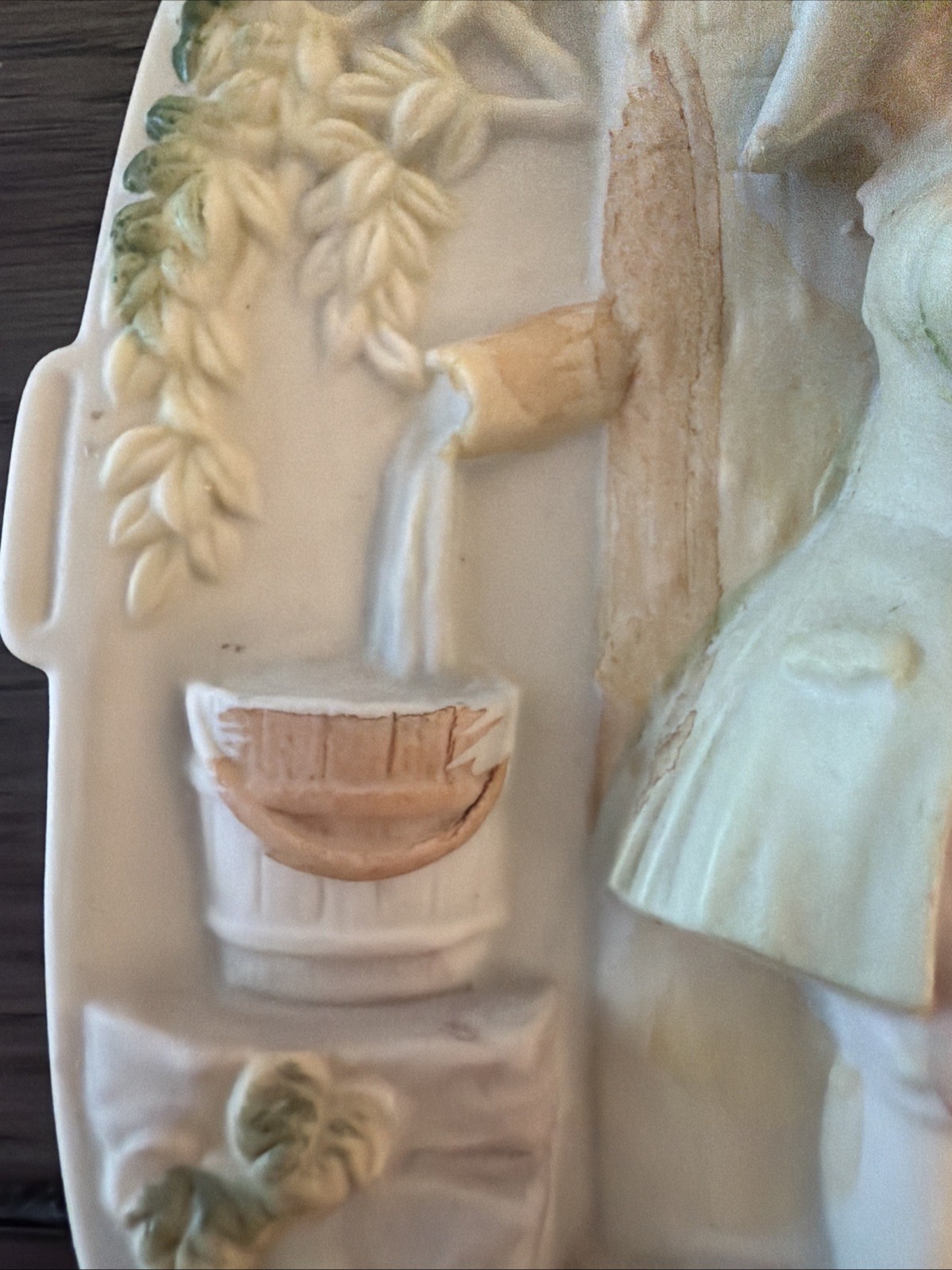 Vintage Colonial Man And Woman Bisque Wall Plaques Victorian Style Japan