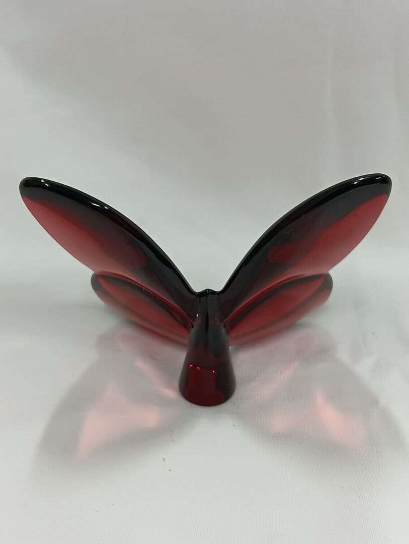 Baccarat Lucky Butterfly Figurine Crystal Red Papillon 3.3 x 3.0 x 1.6 inch