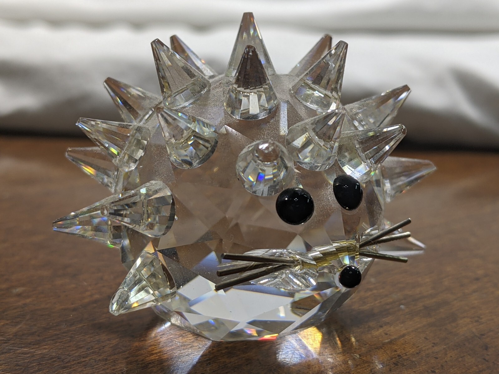 2017 Swarovski Crystal Hedgehog Figurine Metal Whiskers “In A Summer Meadow” 2”