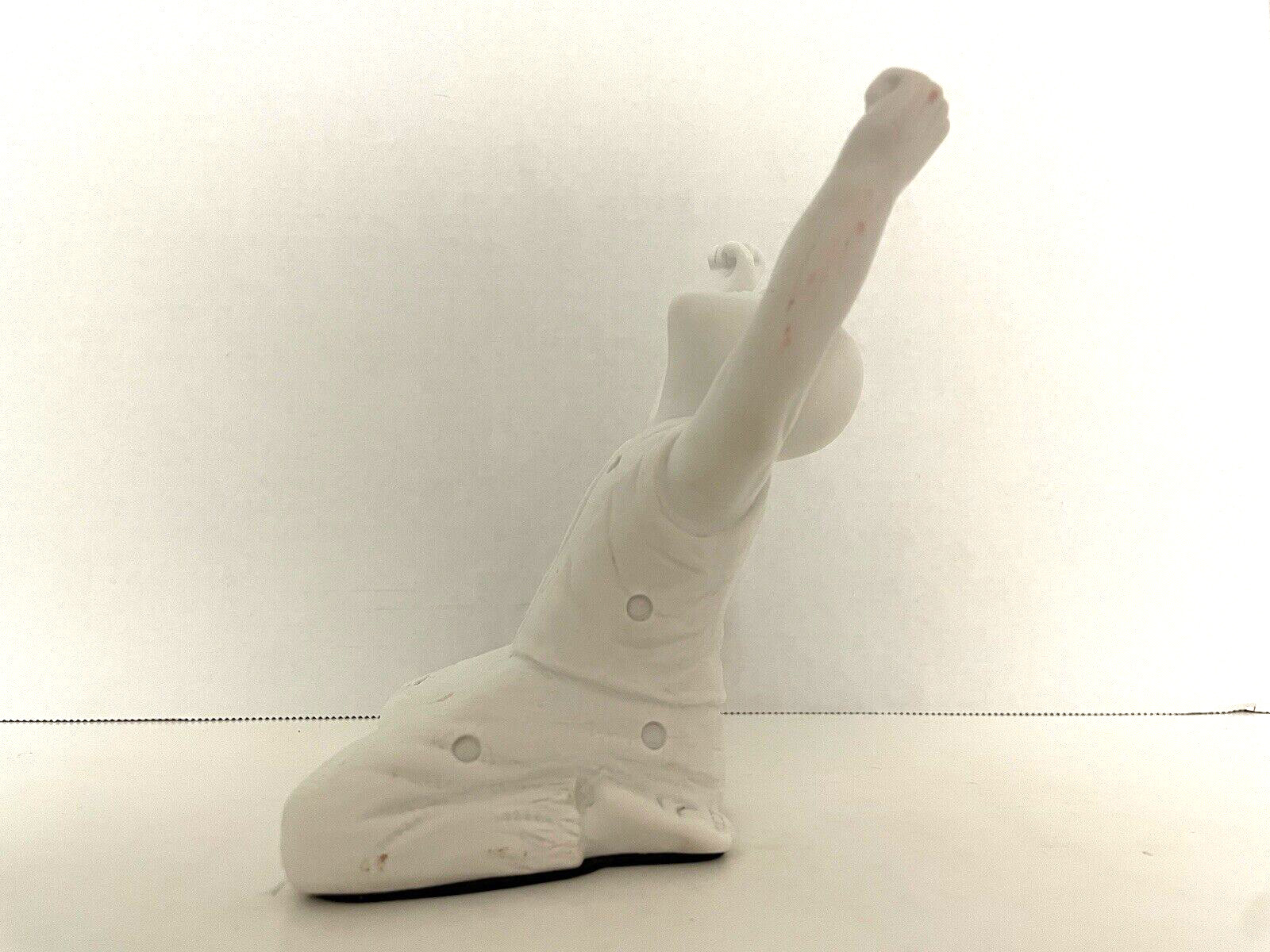 Crying Man Male Figure Praying Pleading On Knees Arms Up White Resin