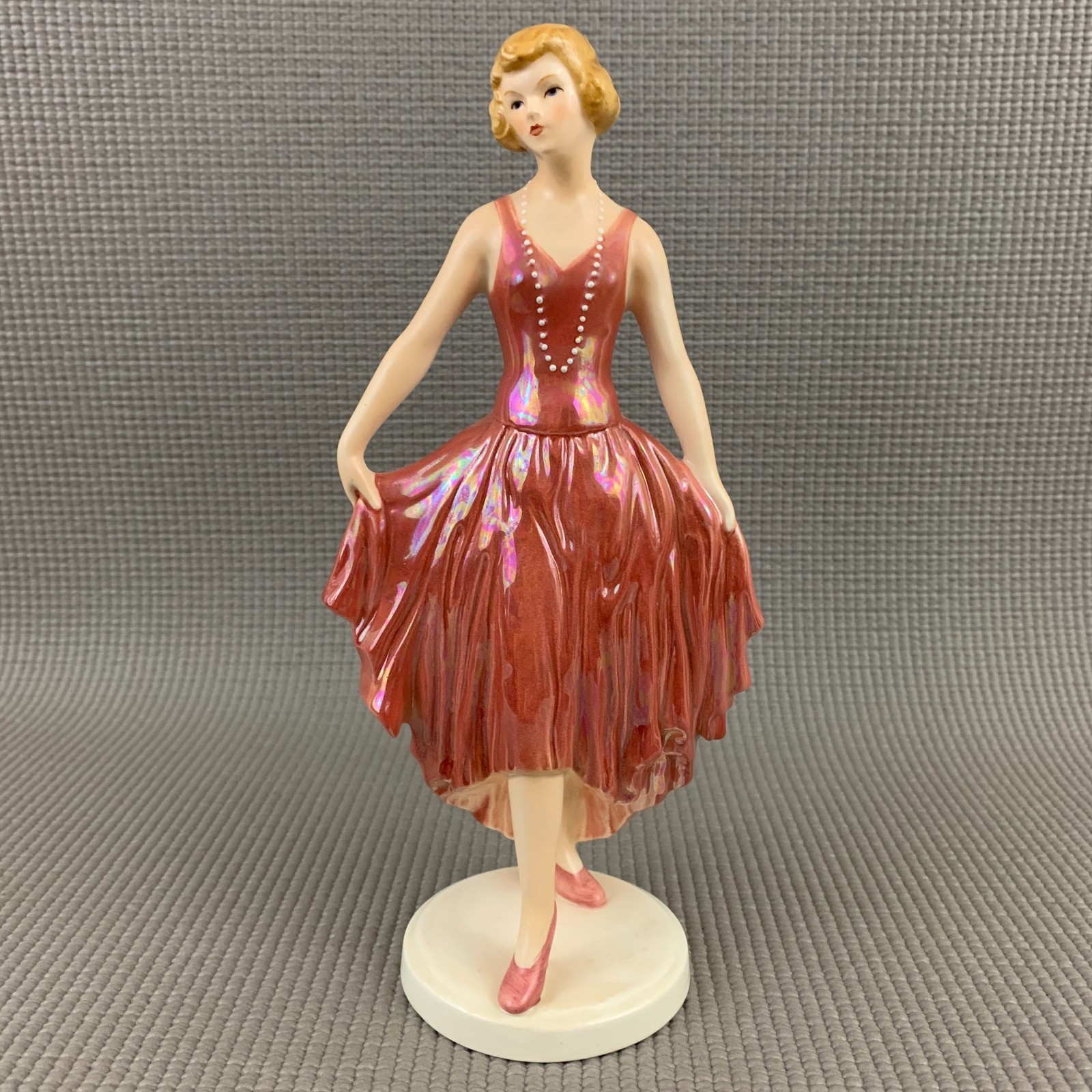 Vintage 1984 GOEBEL Lady In Pink Dress 8.5″ Figurine 4 Decades of Fashion 2 of 4