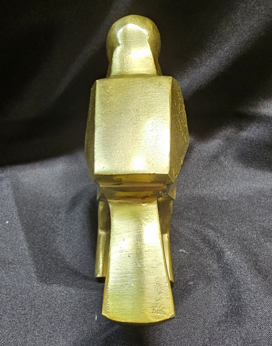Minimalist Brutalist Bird Gold Metal Figurine 6″ Tall Home Decor Modern Design