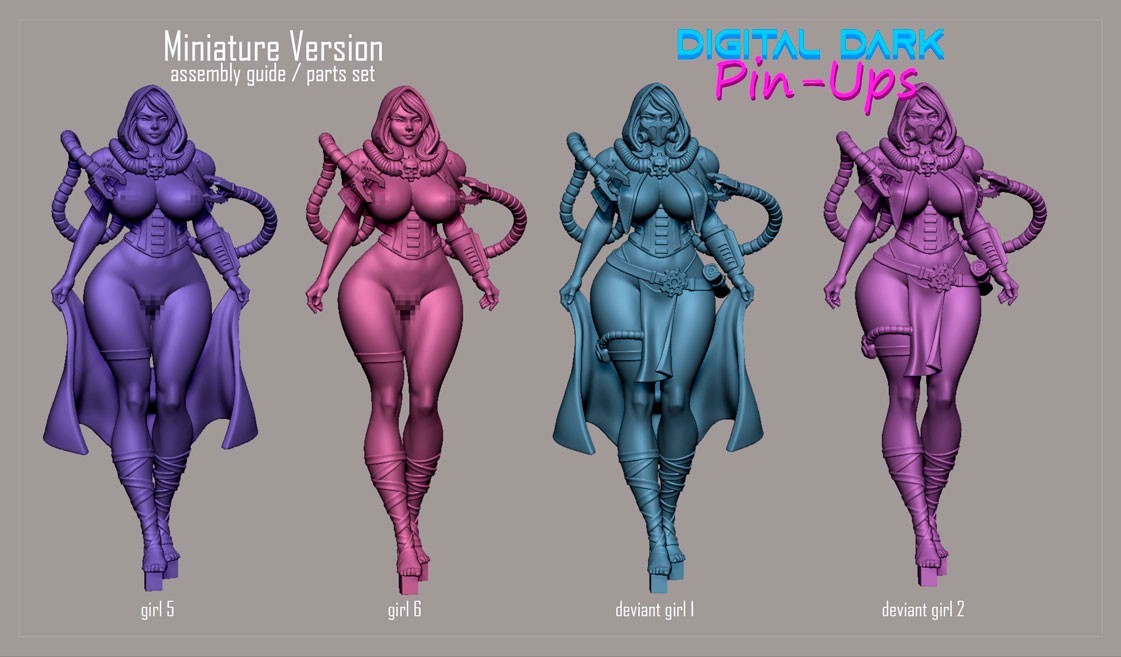 Digital Dark Pin-Ups NSFW : Female Tech Priest – Resin (1:4-1:24 scale) Figure
