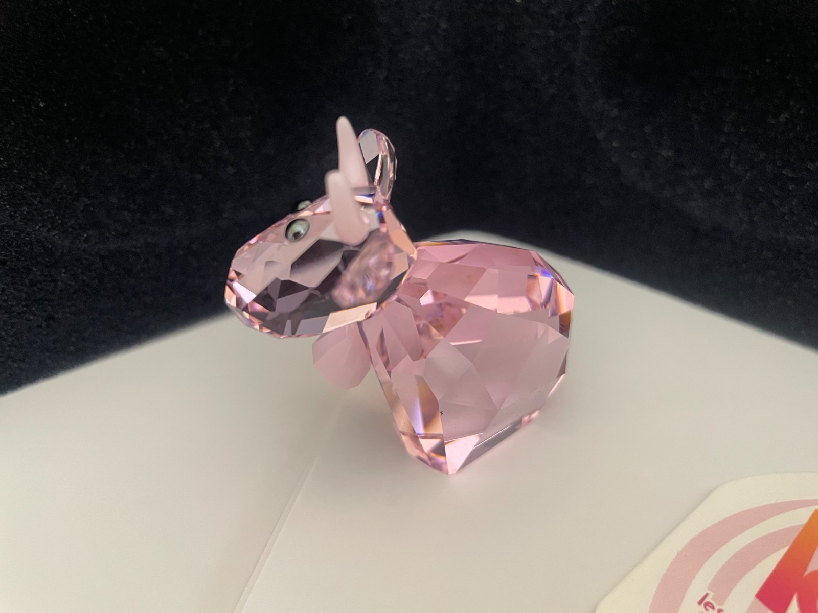 Swarovski Crystal Lovlots 2007 Pinky Pink Mo Cow Figurine 888950