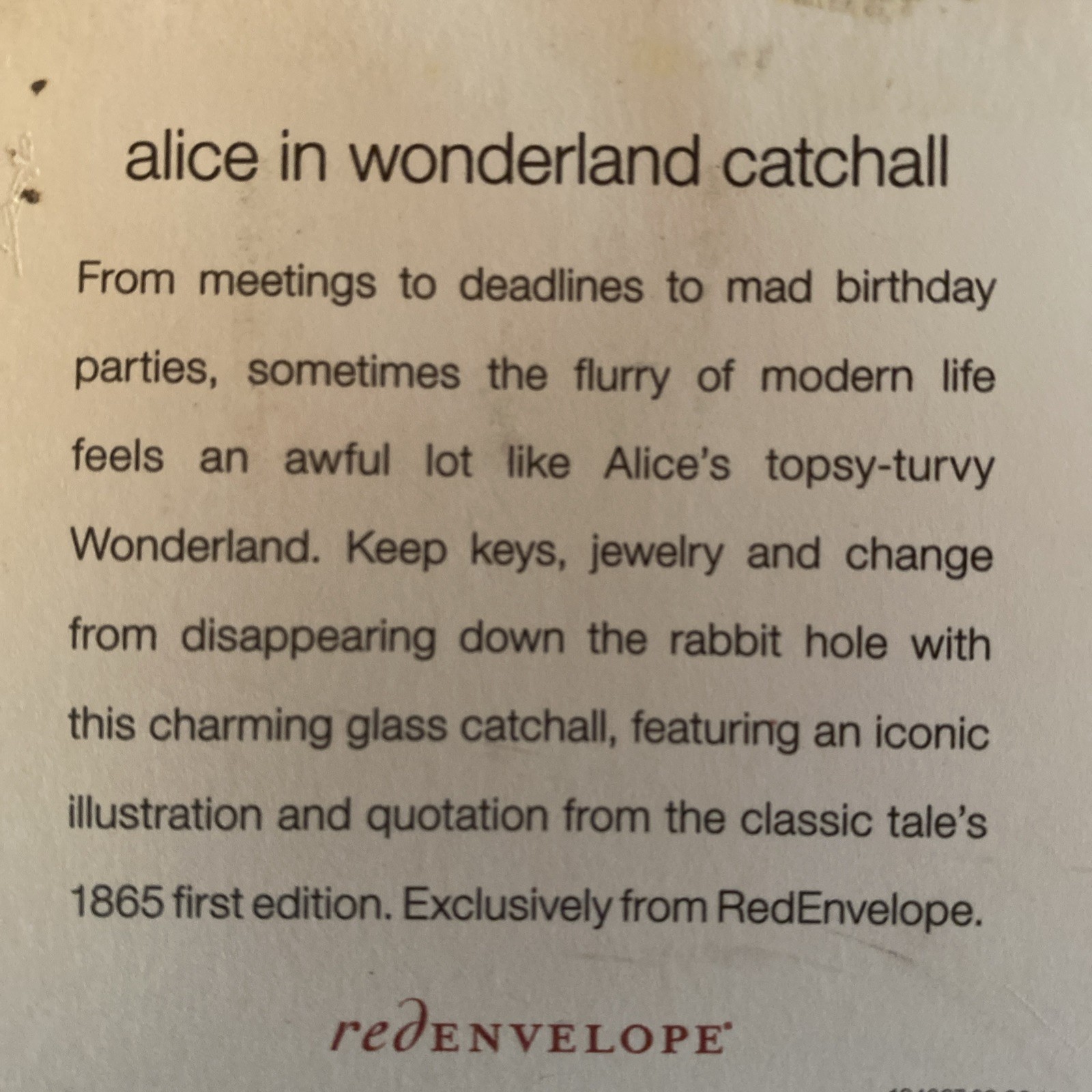 Set of 2 Alice In Wonderland 6 x 9 Glass Catch Alls by Red Envelope