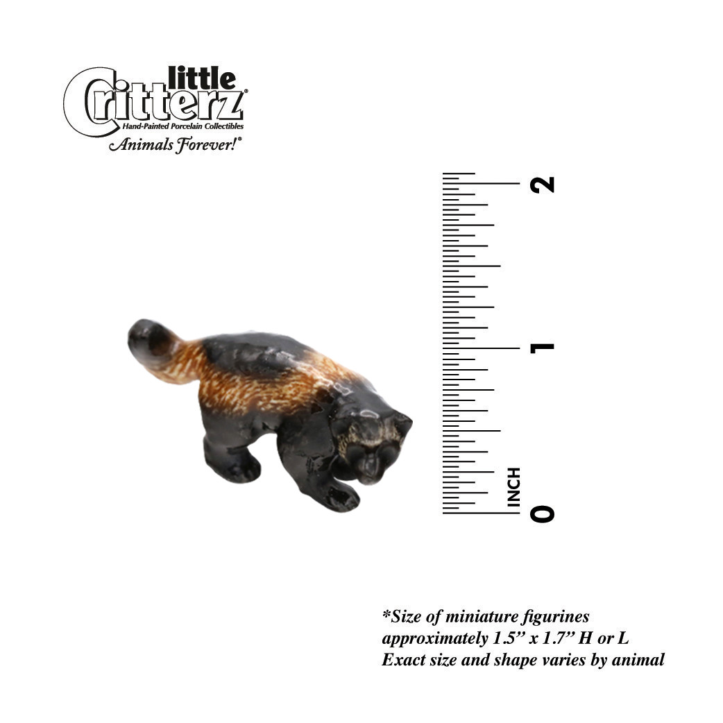 Little Critterz Dog – Hand Made Wolverine “Gulo” – Miniature Porcelain Figurine
