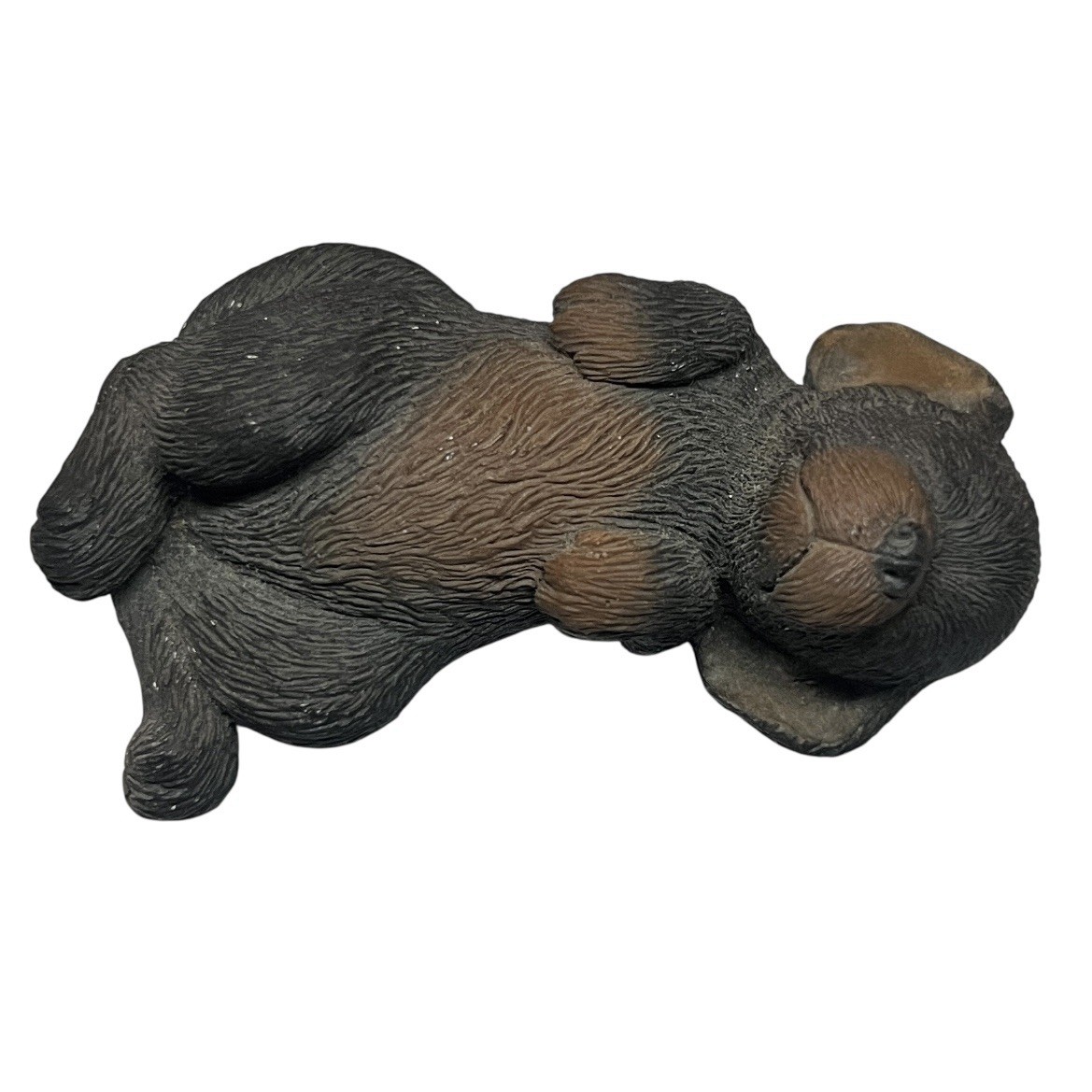 Sandicast Sleeping Puppy Figurine Sculpture Artist Signed 3.25×2 Inches USA