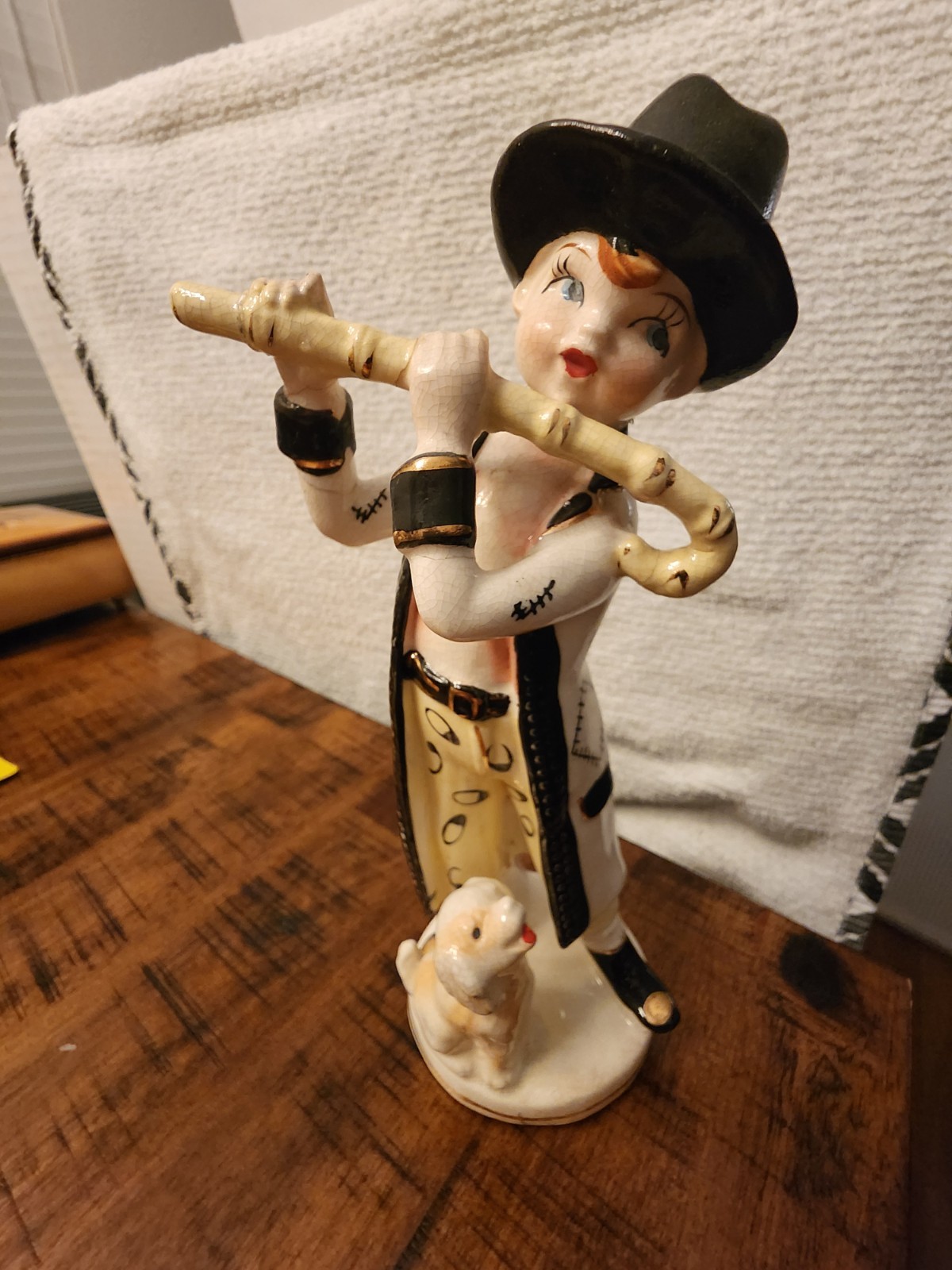 Boy With Dog Figurine From China