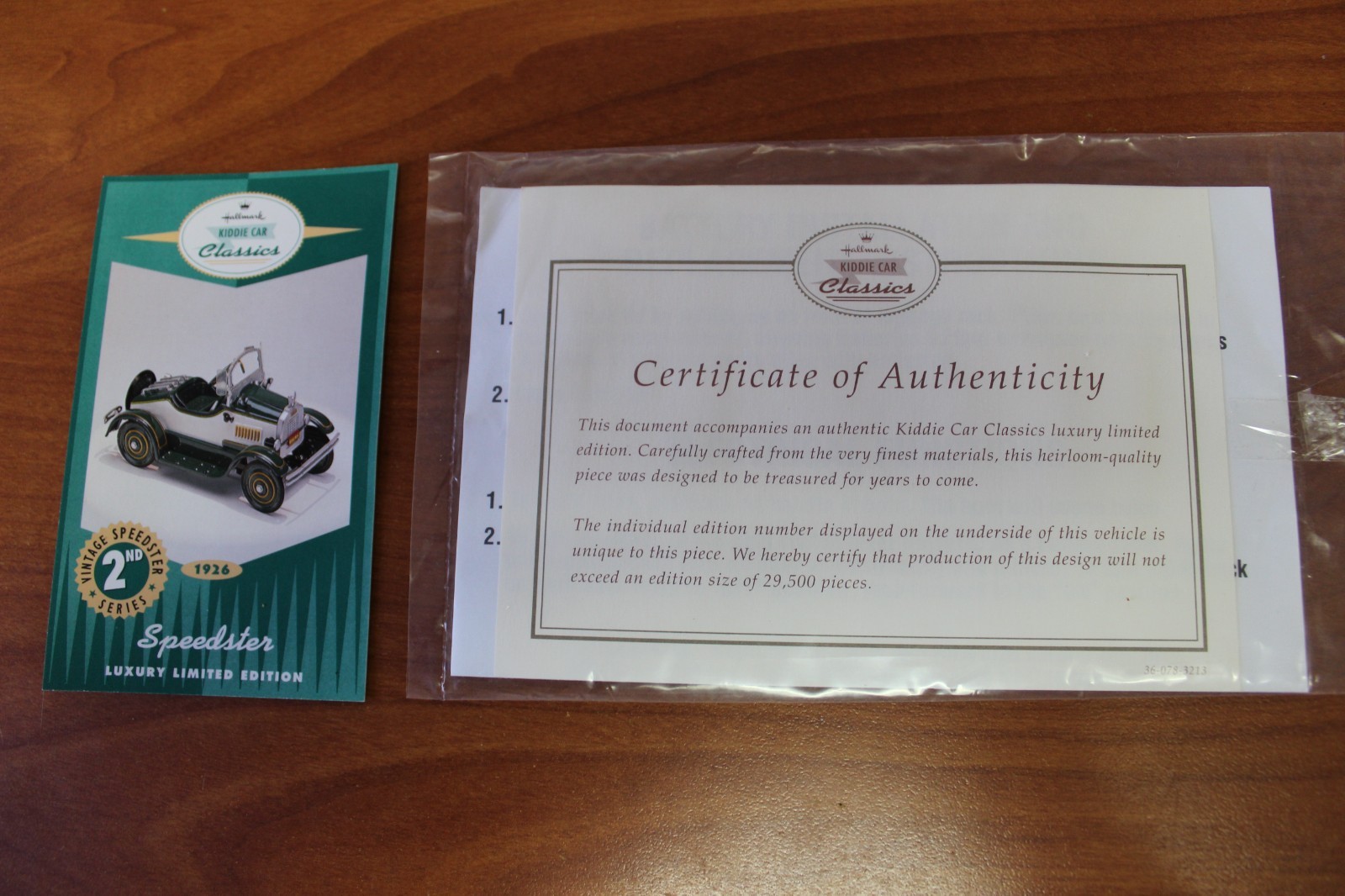 Hallmark Kiddie Car Classics 1926 Speedster Limited Edition QHG9048 W/ Box COA