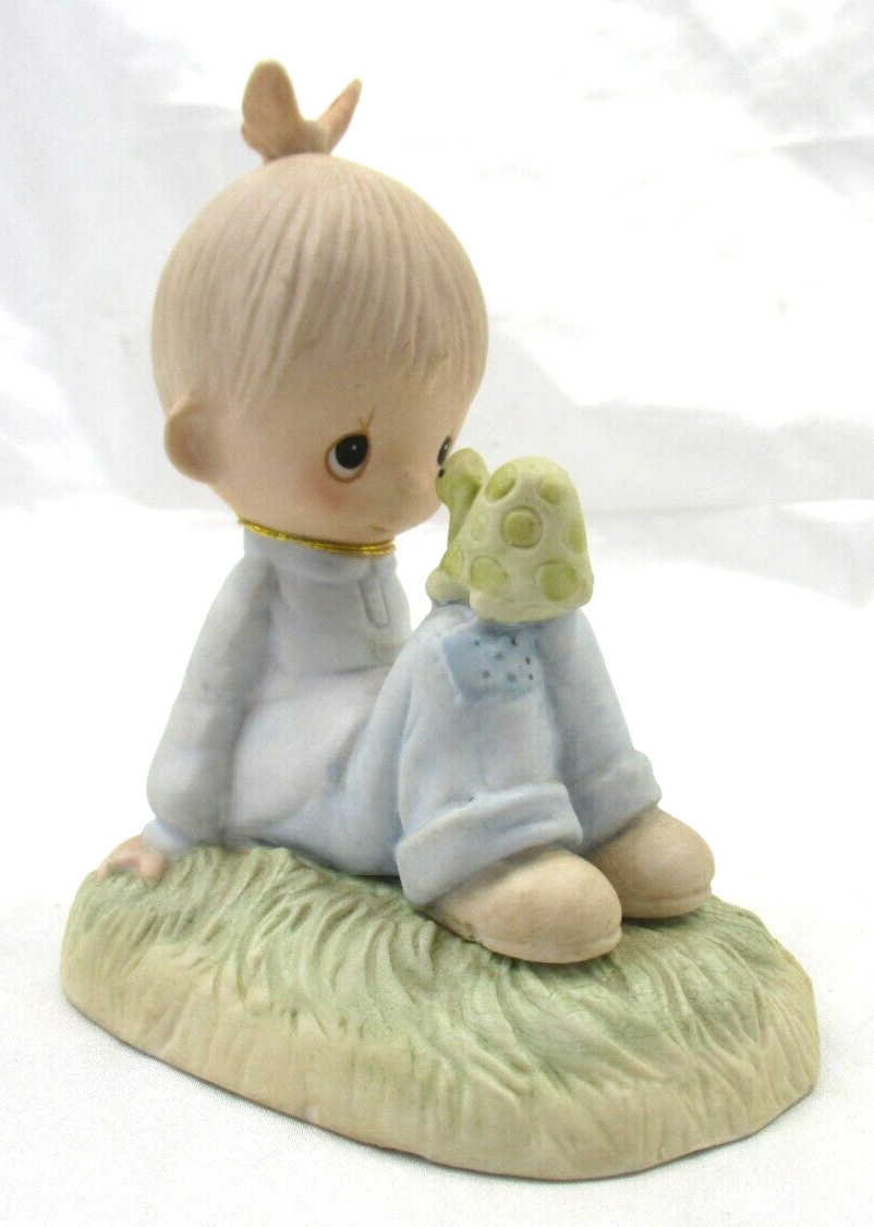 Precious Moments Love Is Kind Boy With Turtle 1977 Tag intact Jonathan & David