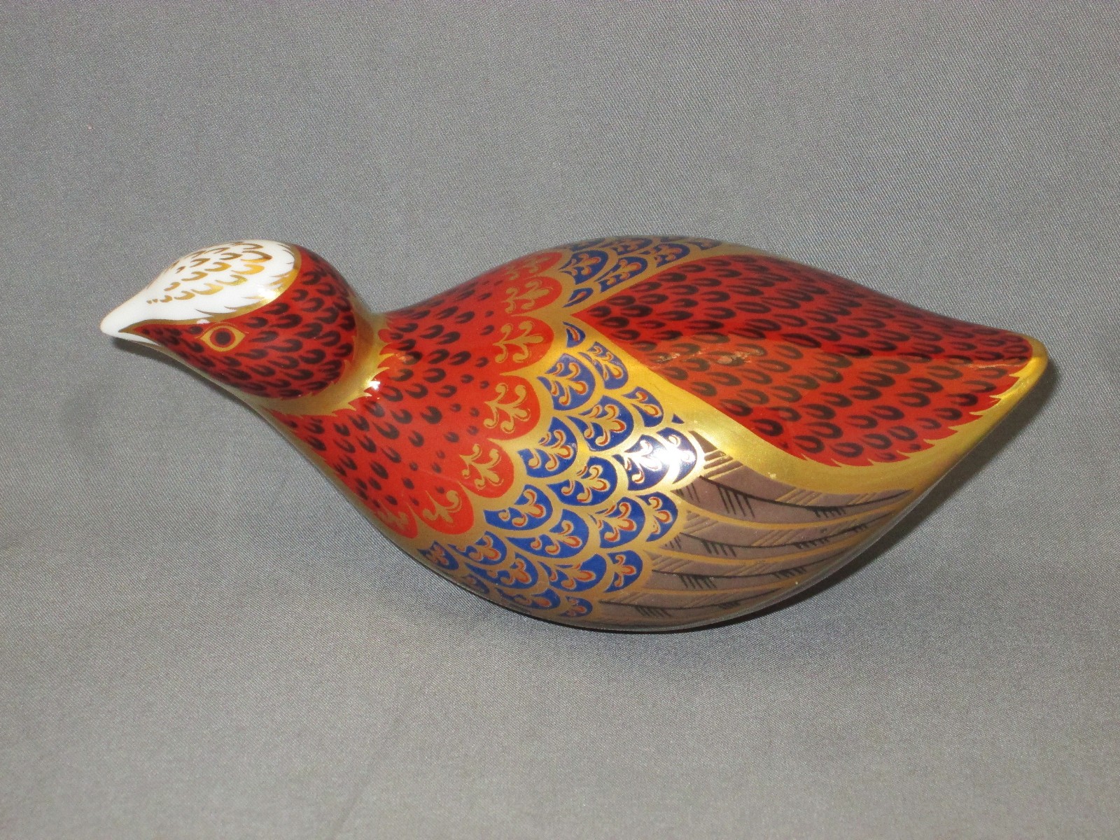 Royal Crown Derby Figurine Dappled Quail 1959 LIX Imari Colored 1st Quality