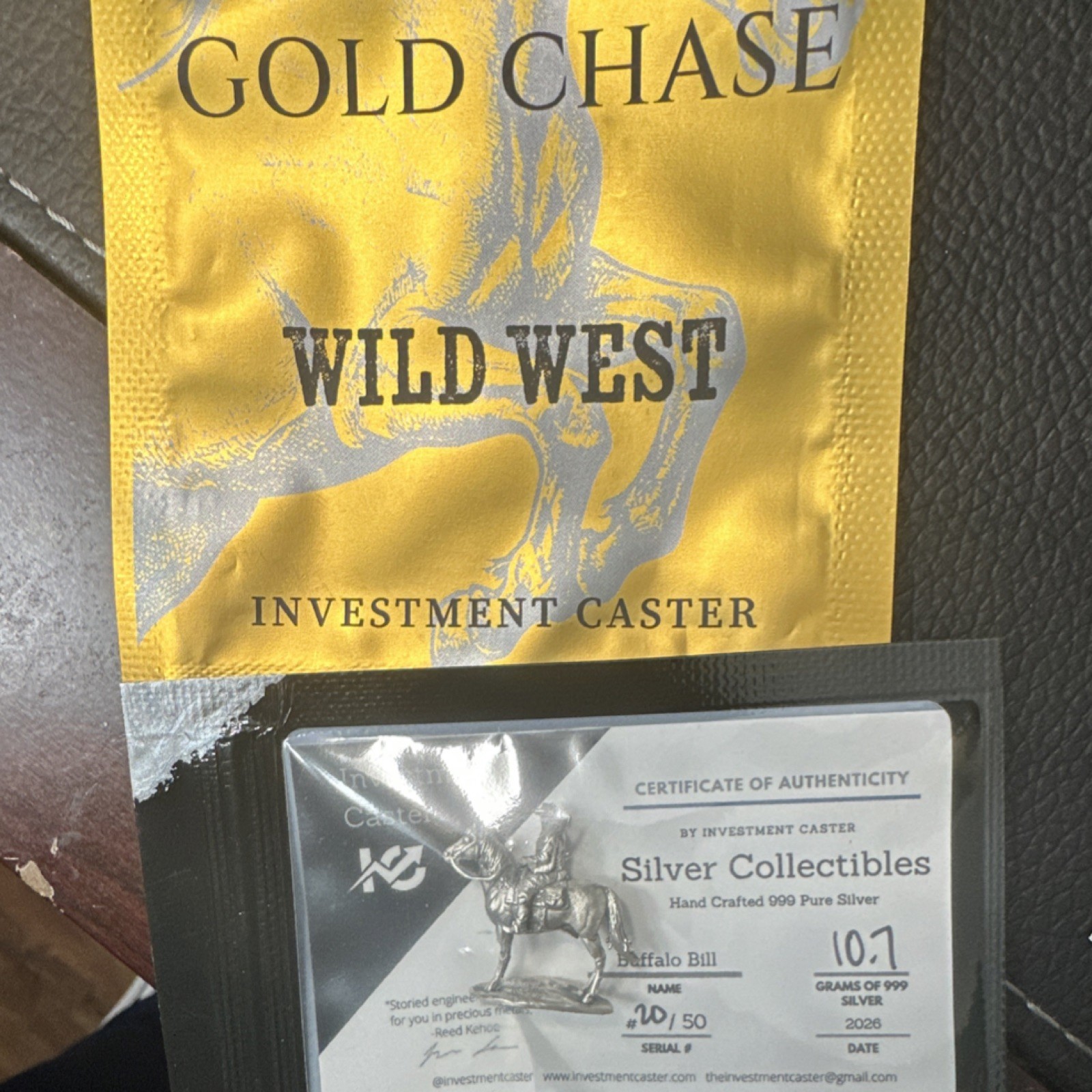 Investment Caster’s Gold Chase Wild West Buffalo Bill 10.7g .999 Silver RARE2026