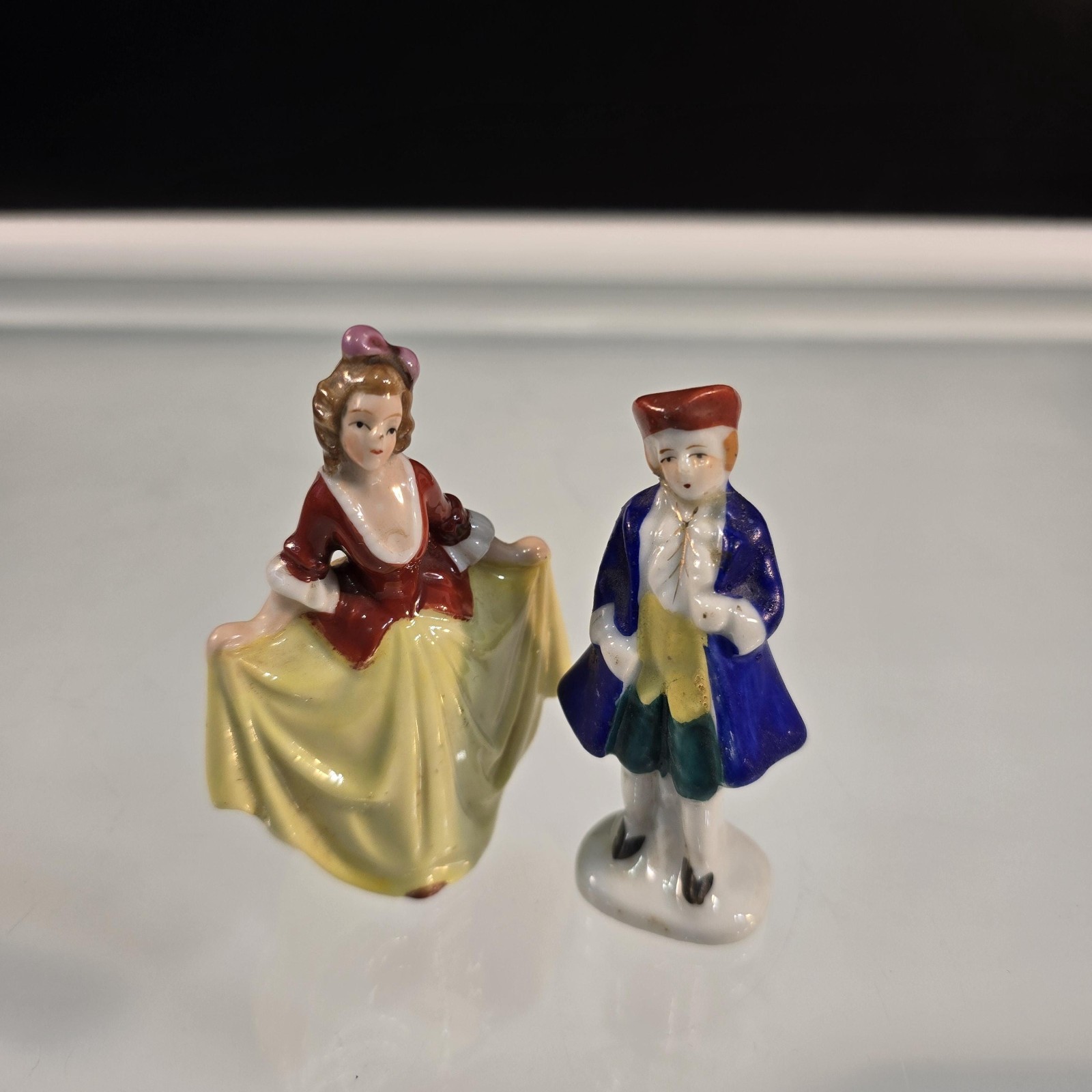 Vintage 1940s Occupied Japan Colonial Couple Post WWII Era Porcelain Figurines