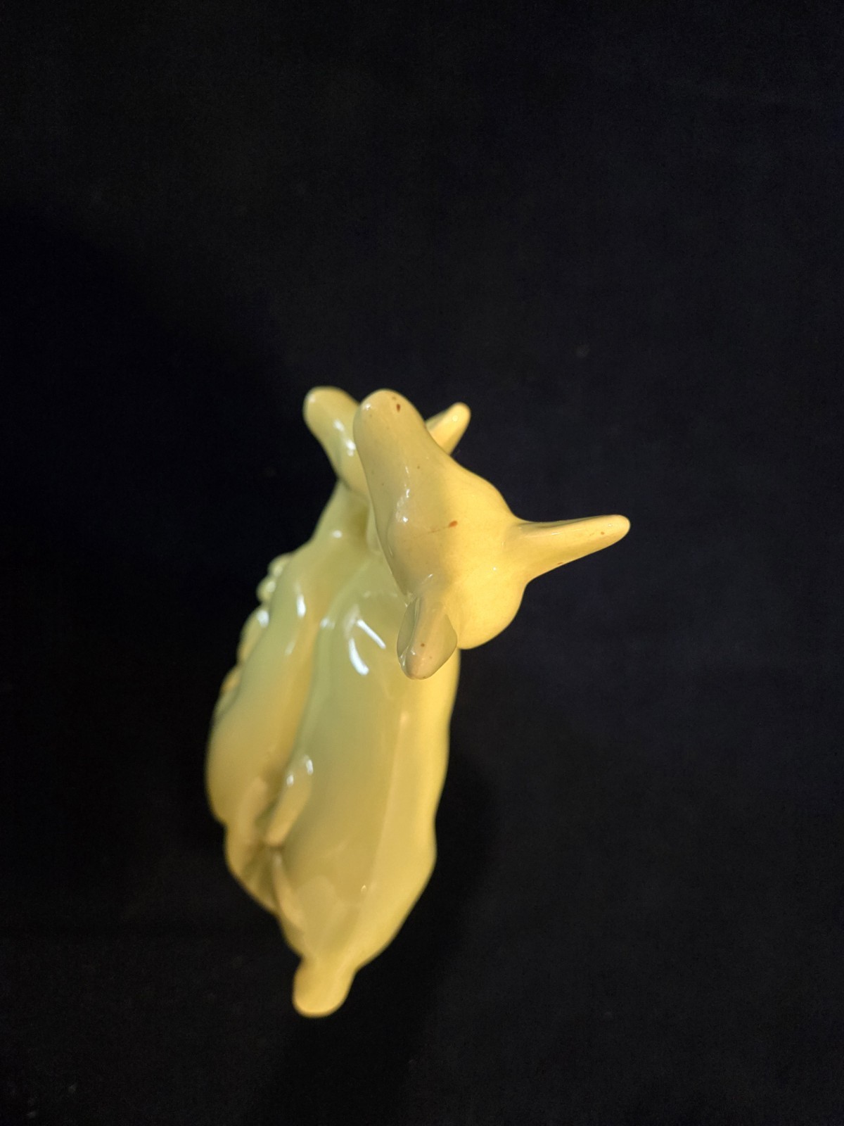 Mid-century Modern/ Art Deco Lime Green Deer And Fawn Ceramic Statue 10″ Tall