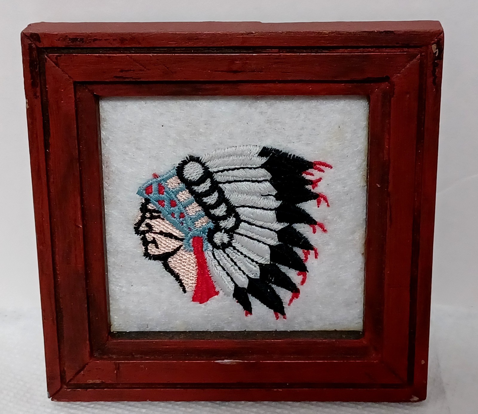 Southwestern Decor Lot Native American Emroidered Picture Horse Bird Racoon Vtg