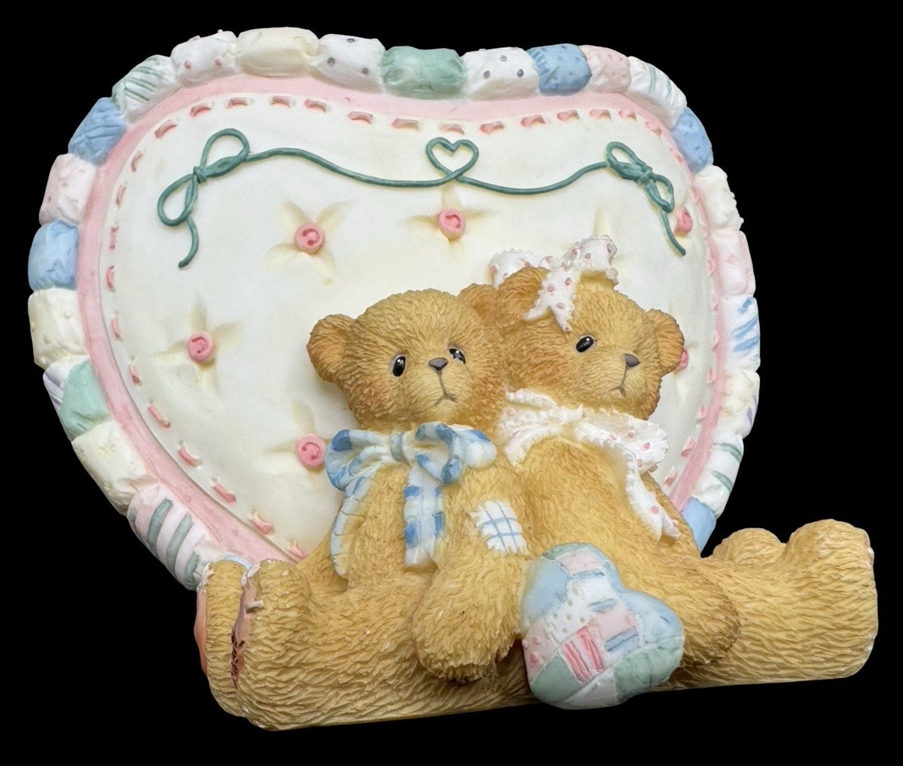 Cherished Teddies Heart Wall Pocket Vase “Love Bears All Things” Enesco
