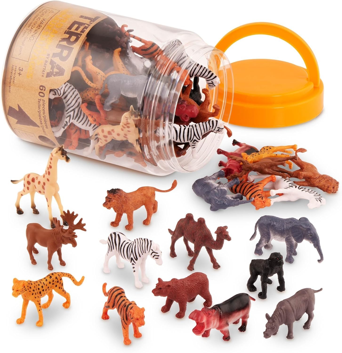 Educational 60-Piece Mini Wild Animal Figurines – Perfect for Kids 3 & Up