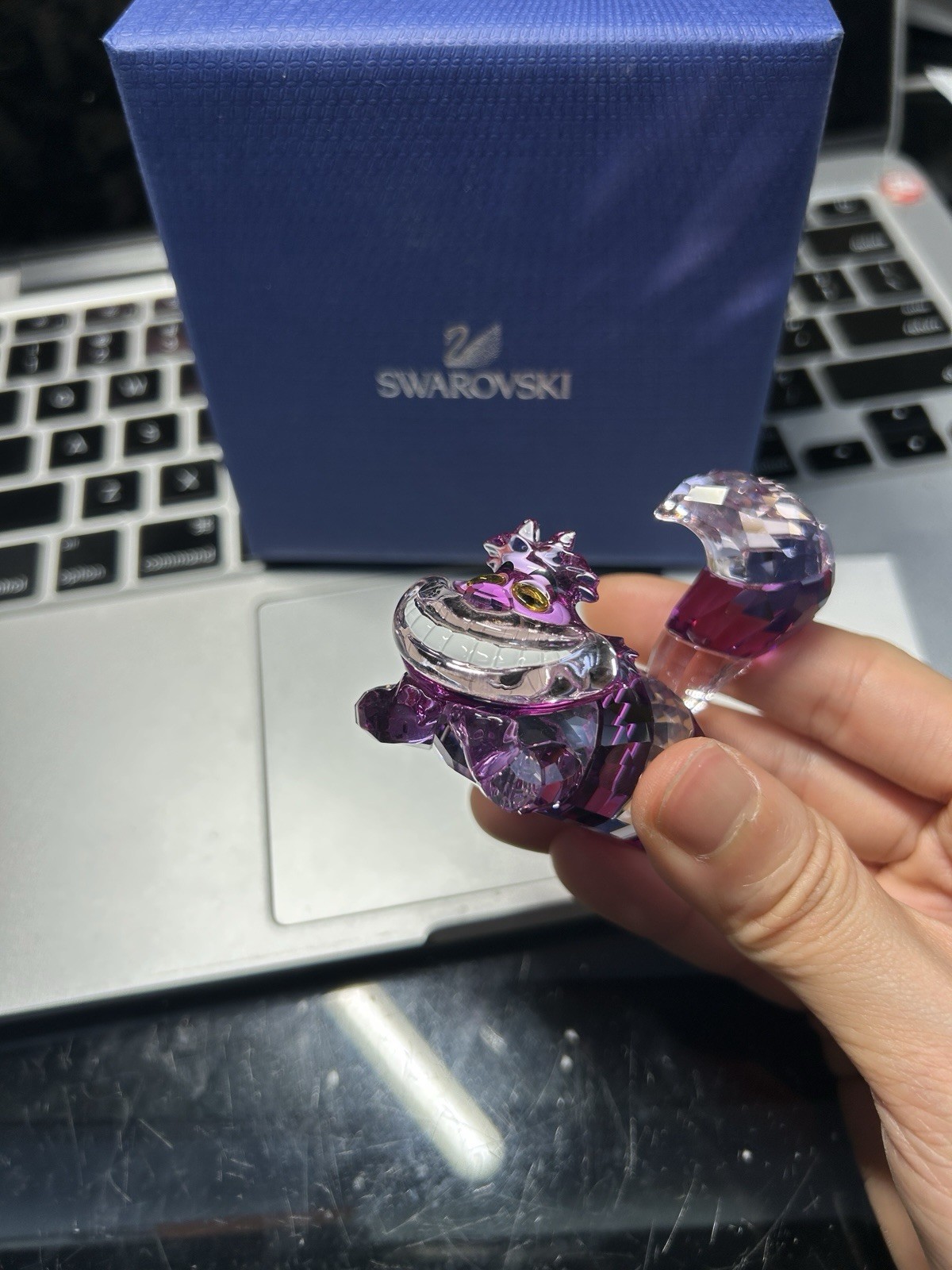 Swarovski 2016 Cheshire Cat Disney Rare 5135885 Alice In Wonderland Figurine Box