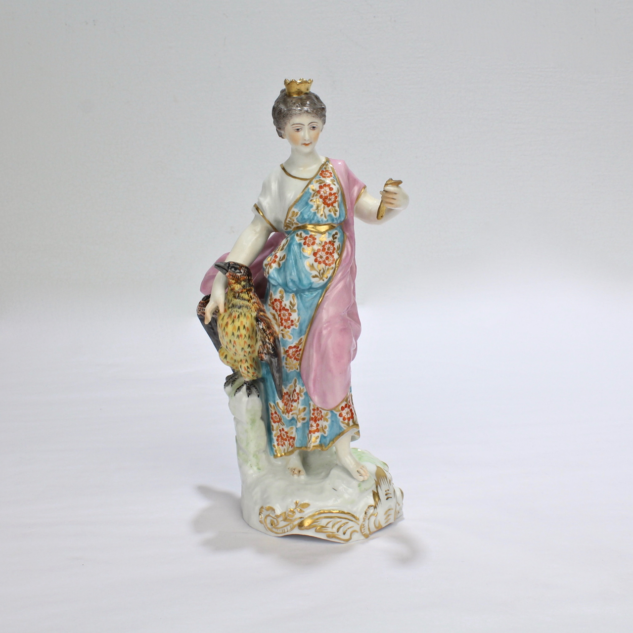 Old or Antique Samson Porcelain Faux Chelsea Figurine – Hebe Juventas Eagle.