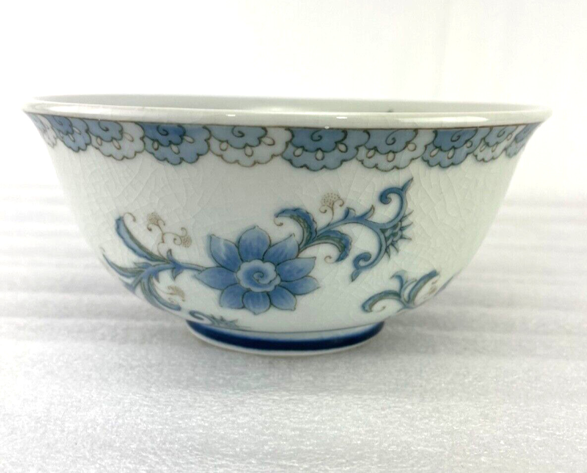 Andrea by Sadek Blue Floral Decorative Porcelain Bowl 6.5” Diameter 3”Tall