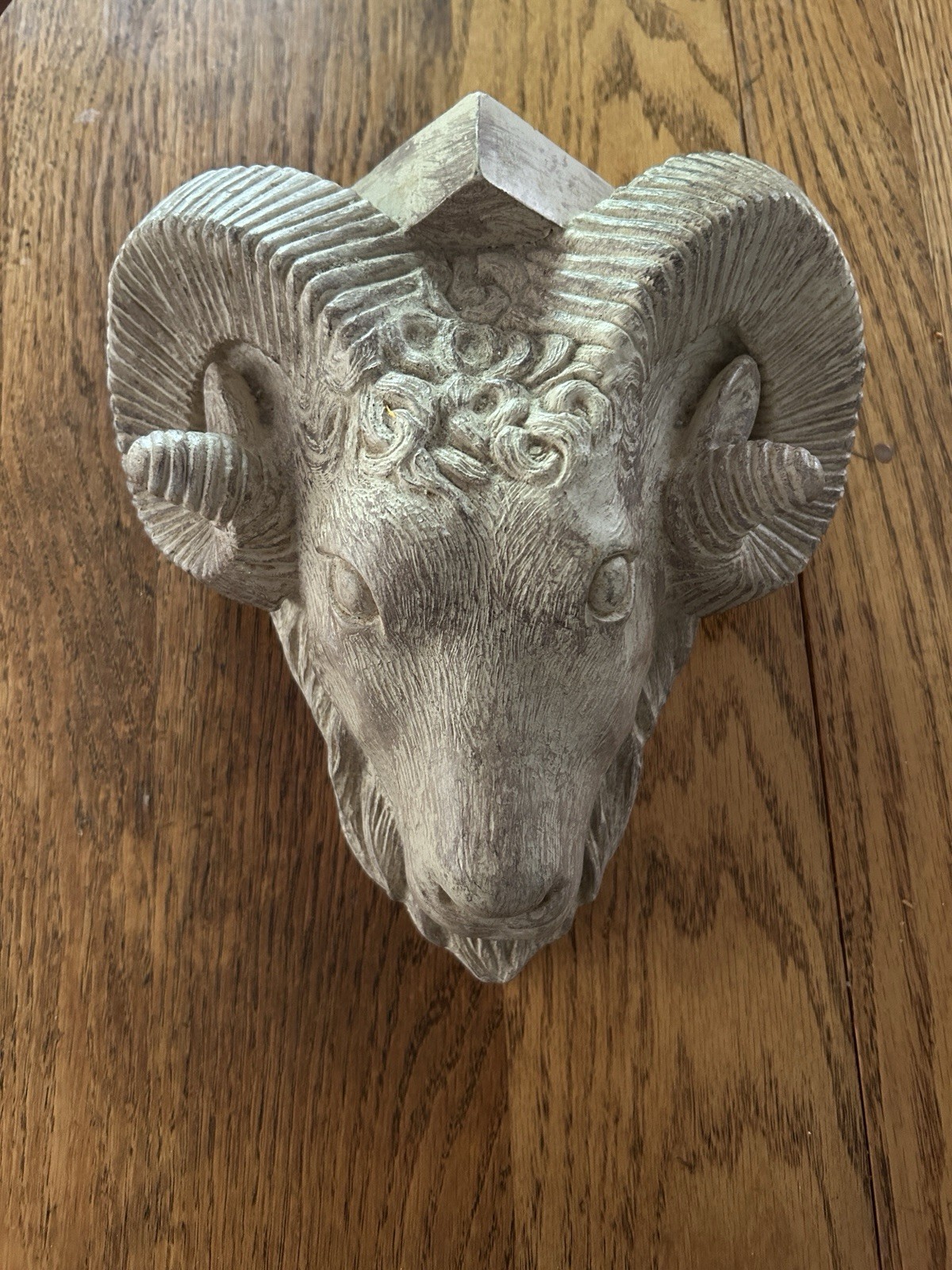 Vintage 1980s Composite Ram Head Wall Hanging/shelf 9”