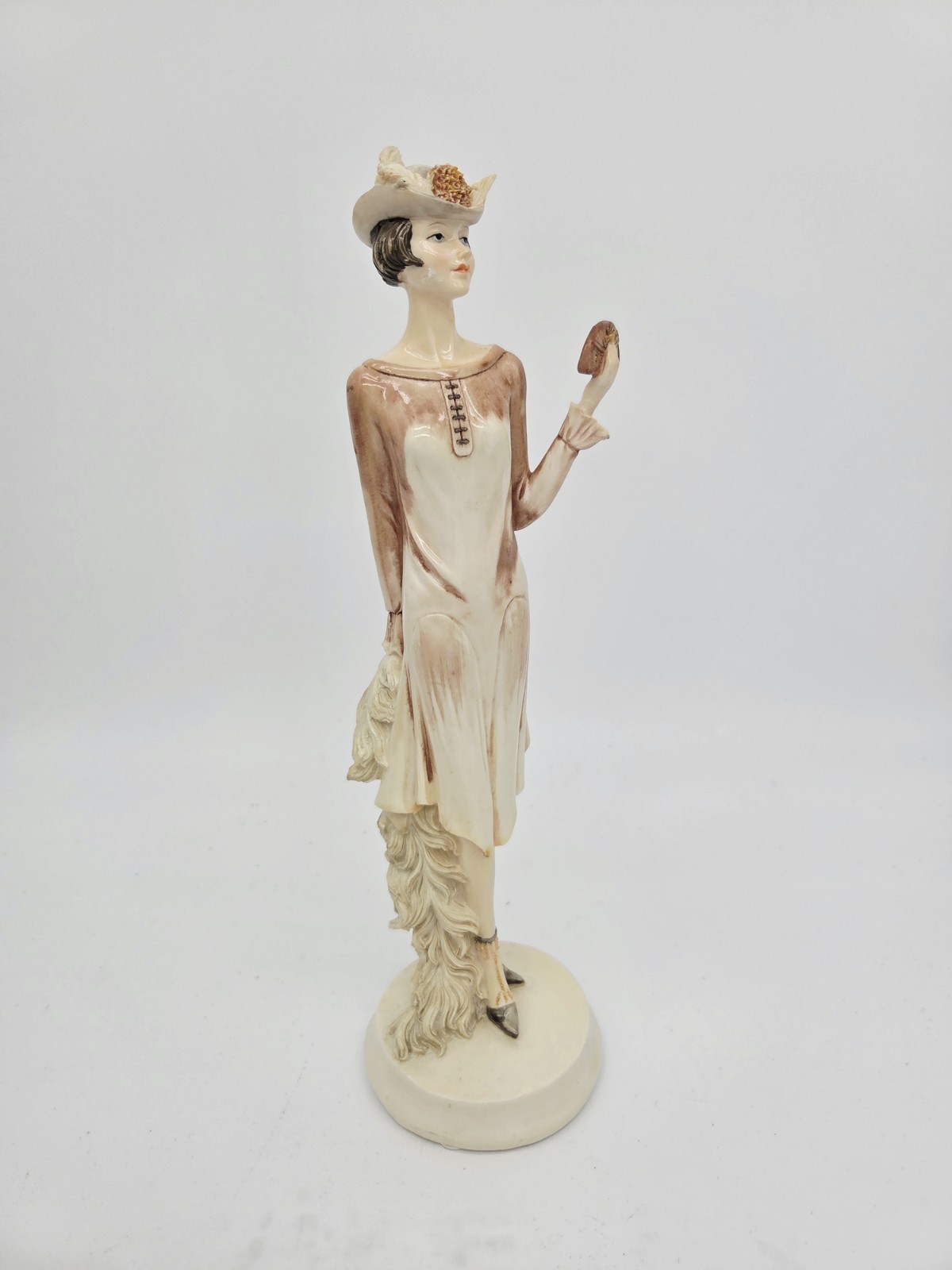 Seymour Mann Art Deco 1920’s Flapper Elegant Lady Woman Fan Resin Figurine 11.5″