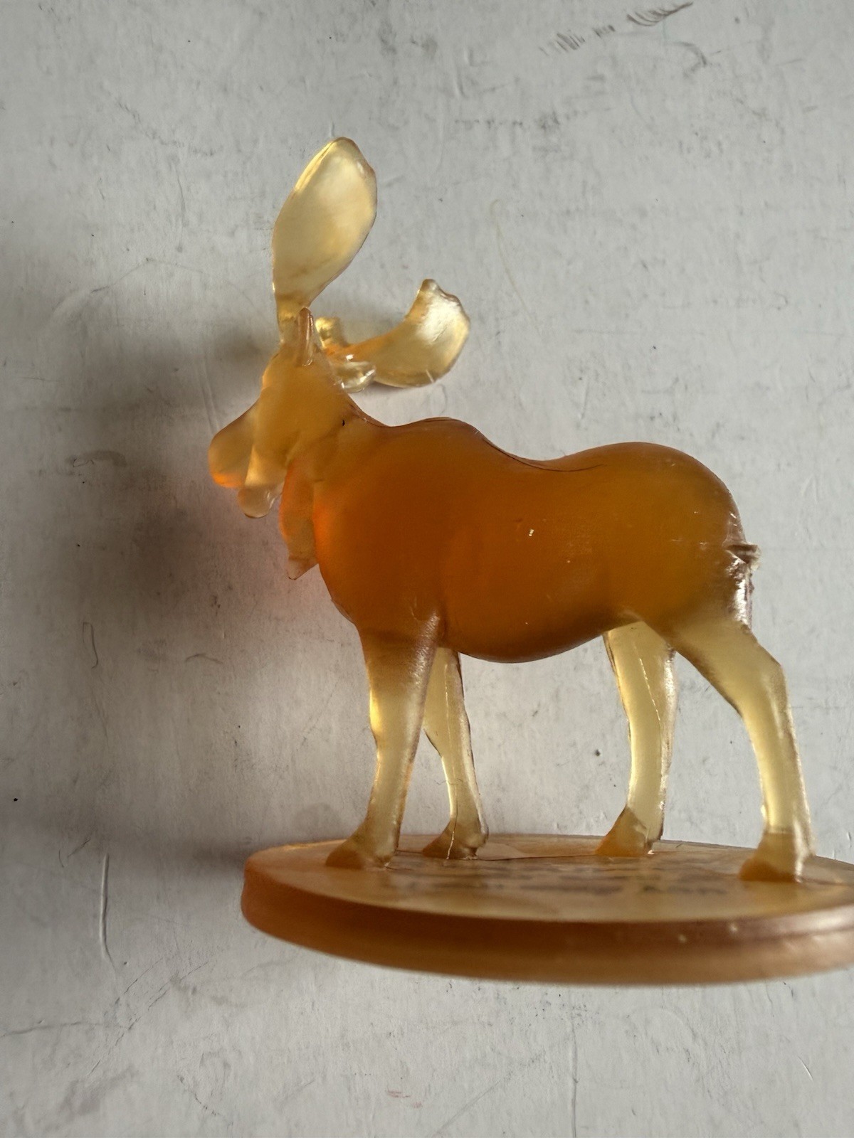Vintage PVC Amber Moose Figurine Matthew 28:20 Christian Religious Desk Decor