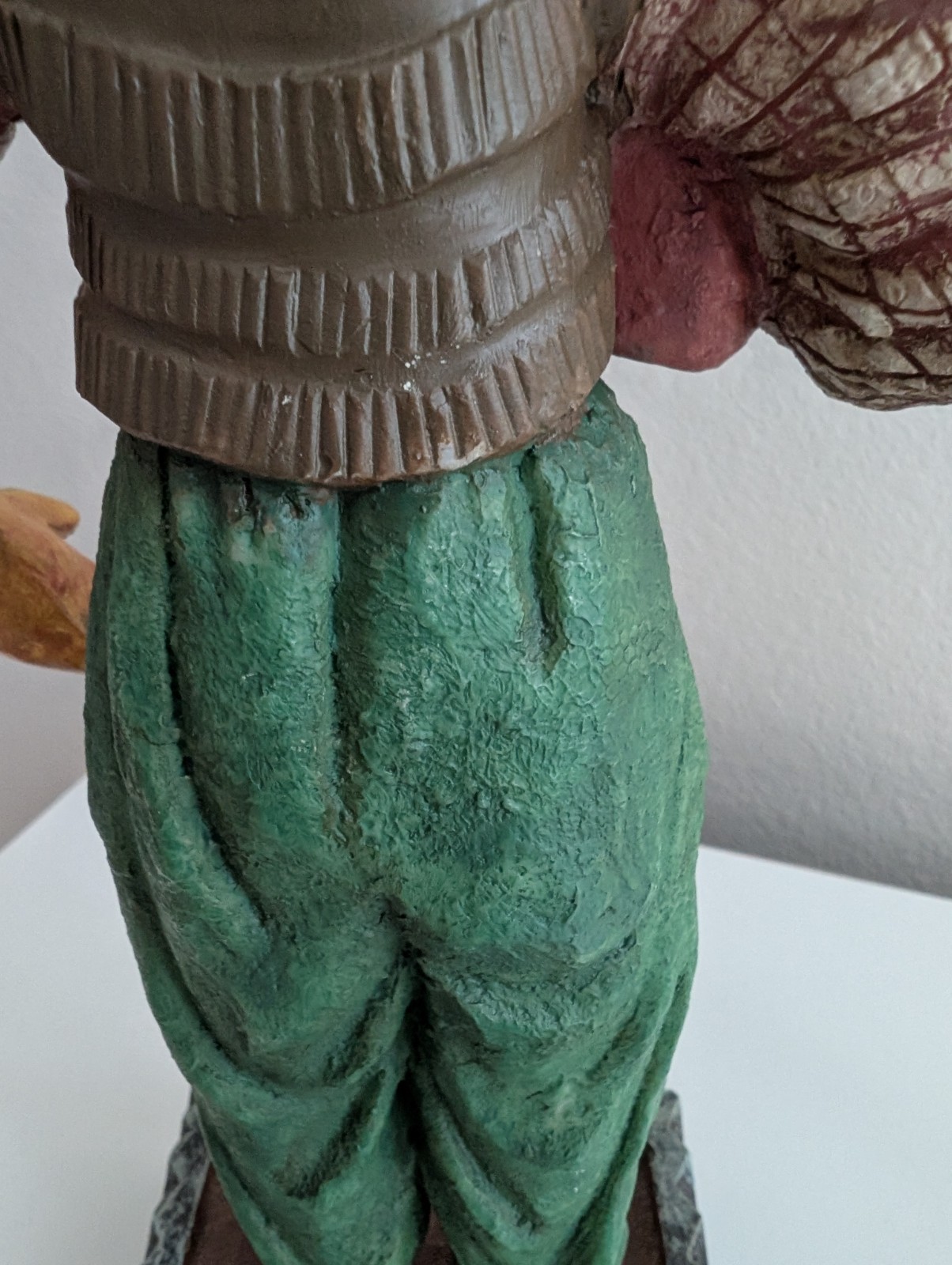 Paul Gordon folk art dapper figurine rabbit bunny flower pot vest bowtie