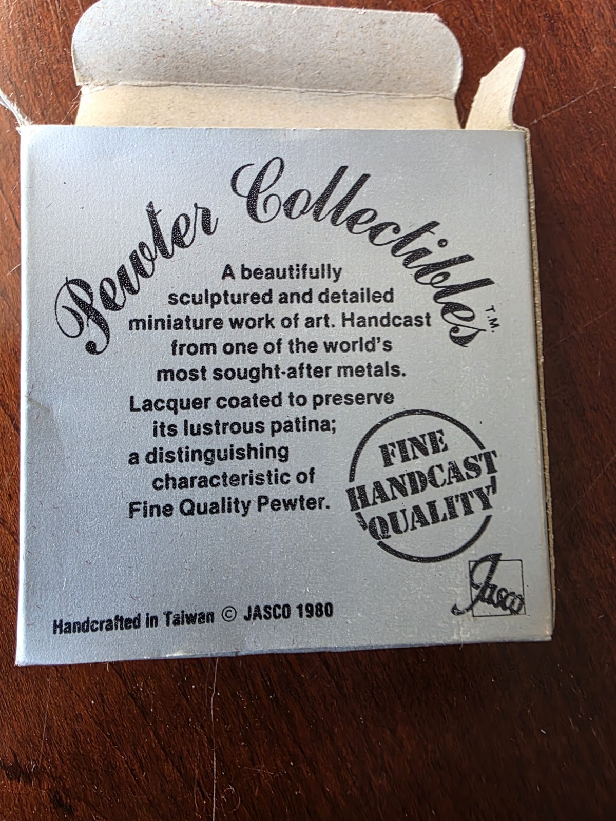 Vintage (1980) Miniature KNIGHT ON HORSEBACK Pewter Figurine Jasco New In Box
