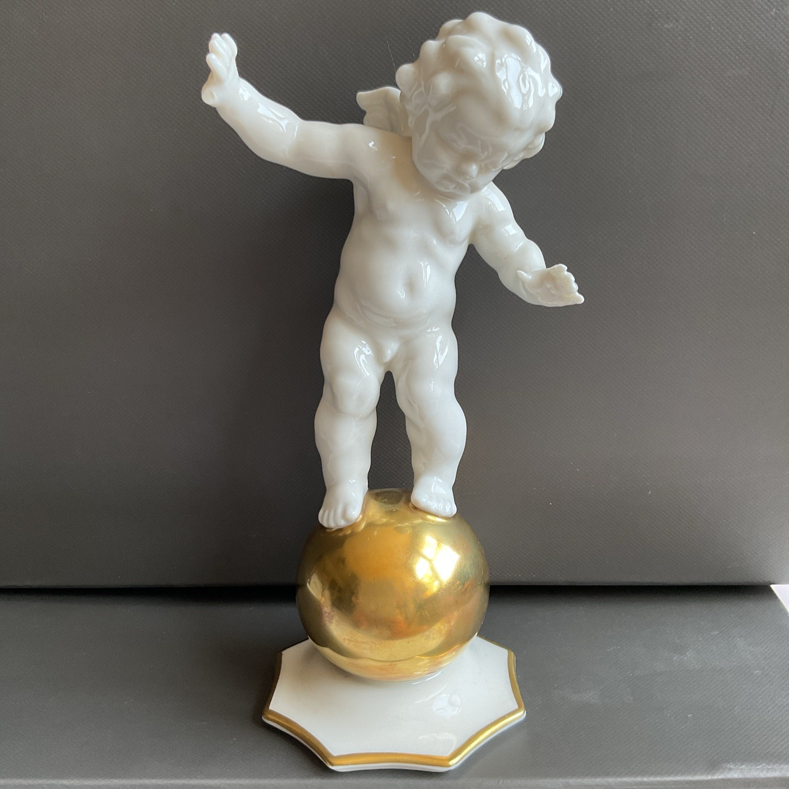 Vintage Hutschenreuther Selb Germany Porcelain Figurine – Cherub Balancing