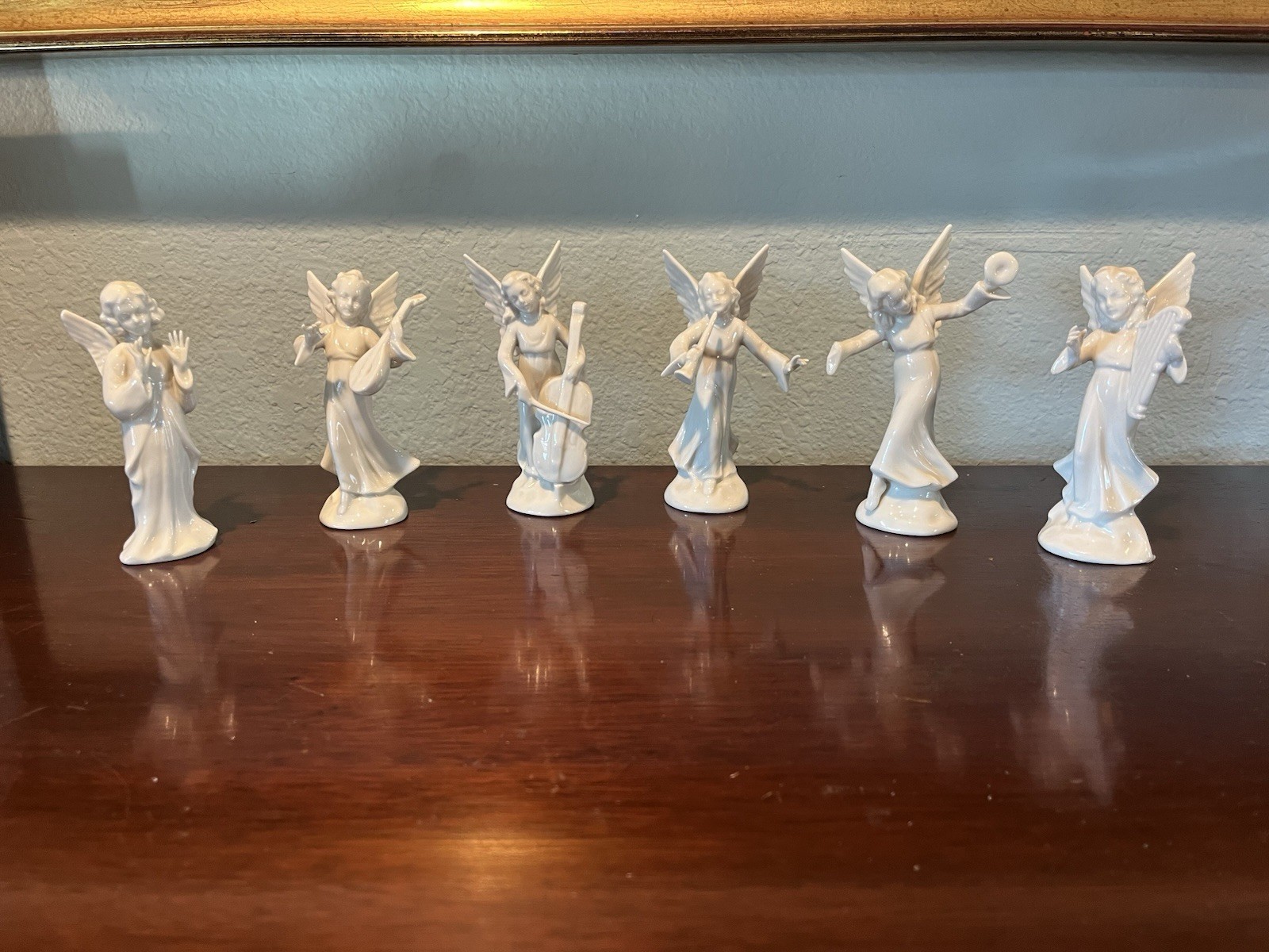 VNTG Porcelain Dresden Instrumental German Christmas Angels Set 6 Heavenly Choir