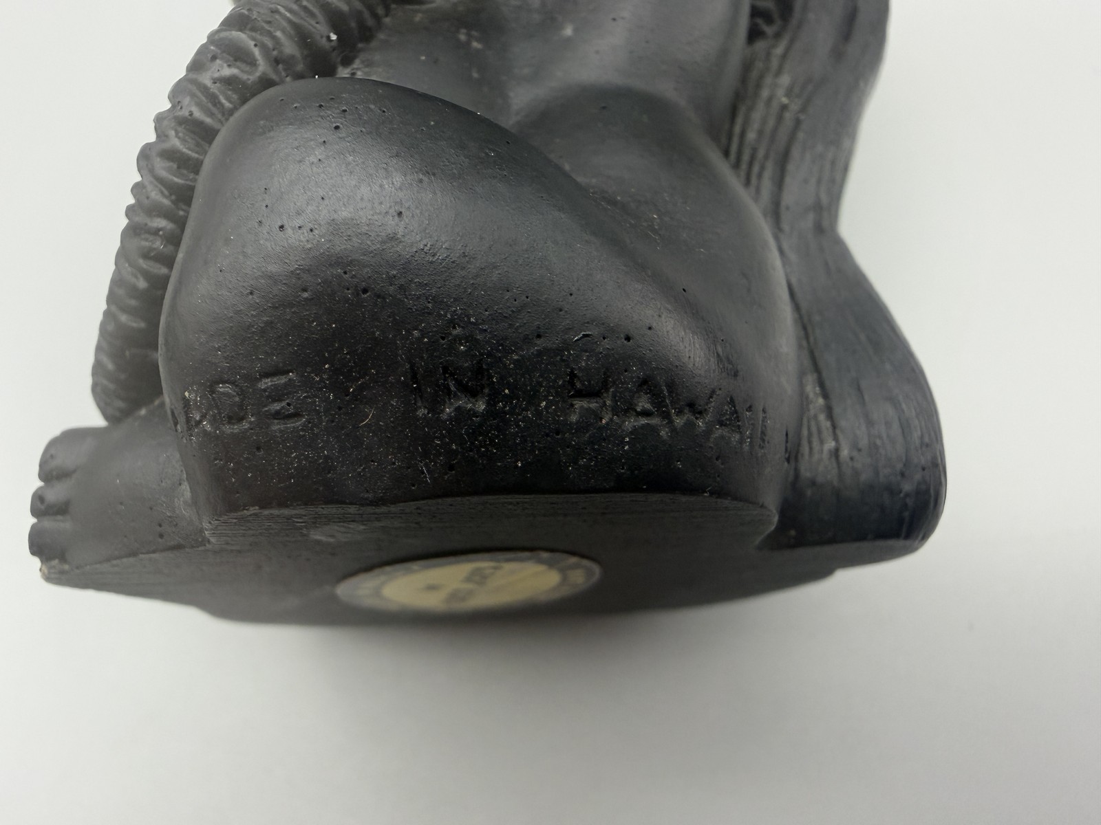 Vintage Coco Joes Hawaiian Lava Souvenir Figurines Laki Menehune Pair Chip/Foot