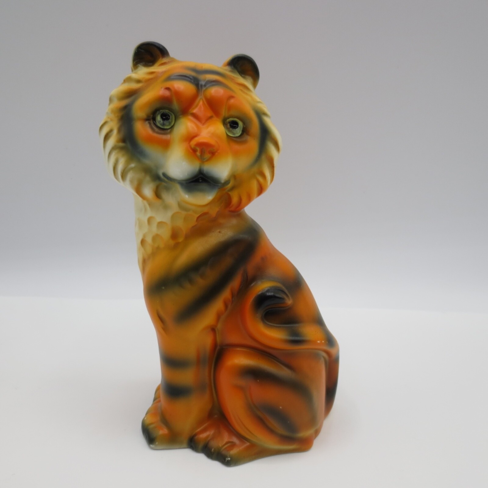 6″ Tiger Sitting Figurine Hand-Painted Proud Tiger Japan Marked