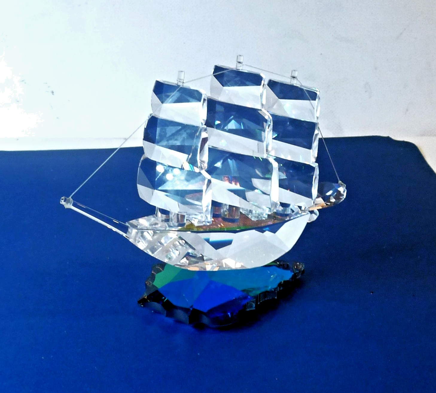 Rare Vintage 1990 The Crystal World #693 Square Rigger Ship ~ Signed