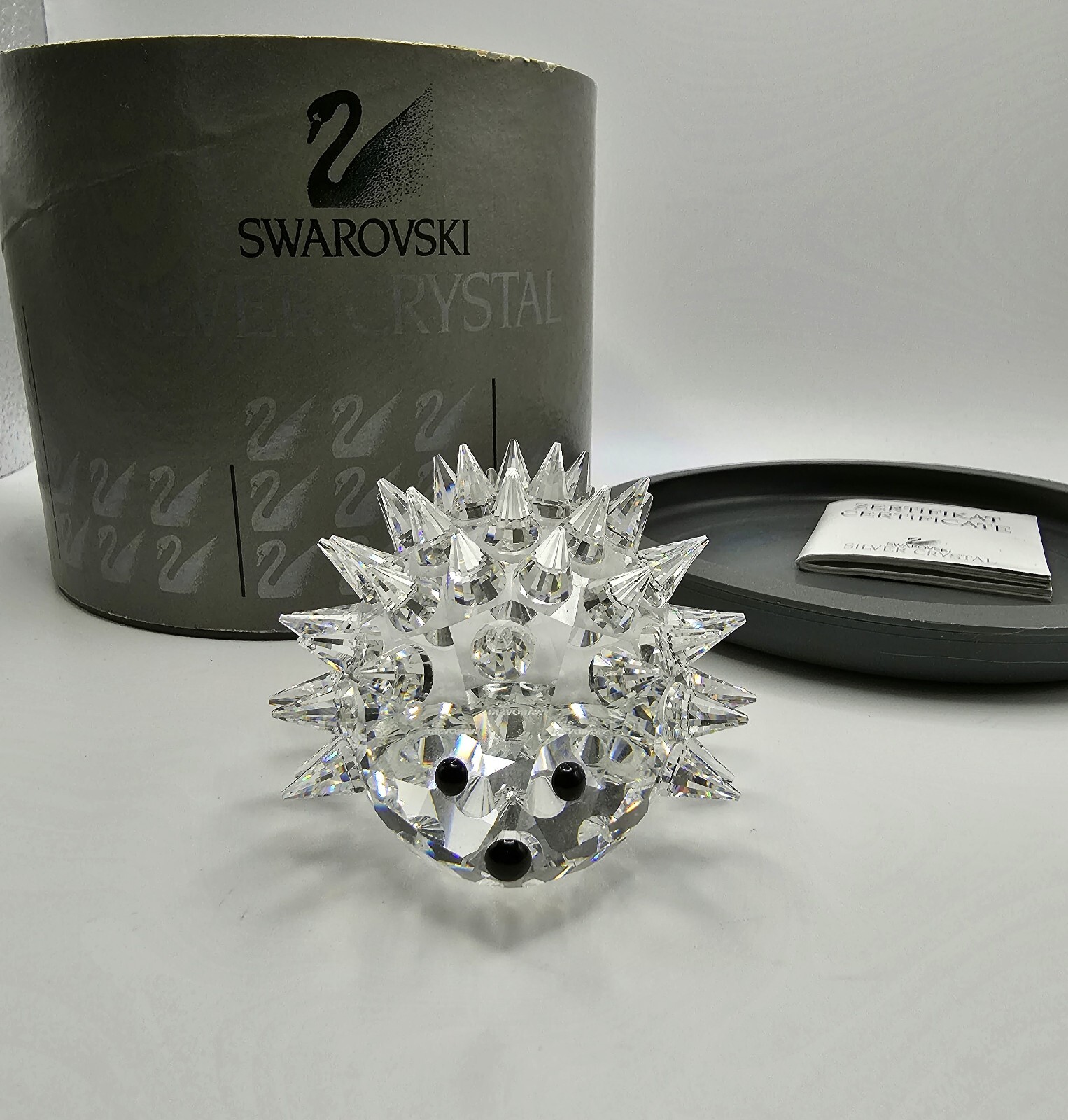 Swarovski Hedgehog Crystal Figurine MIB 1985 Large Hedgehog 13288 VINTAGE EUC