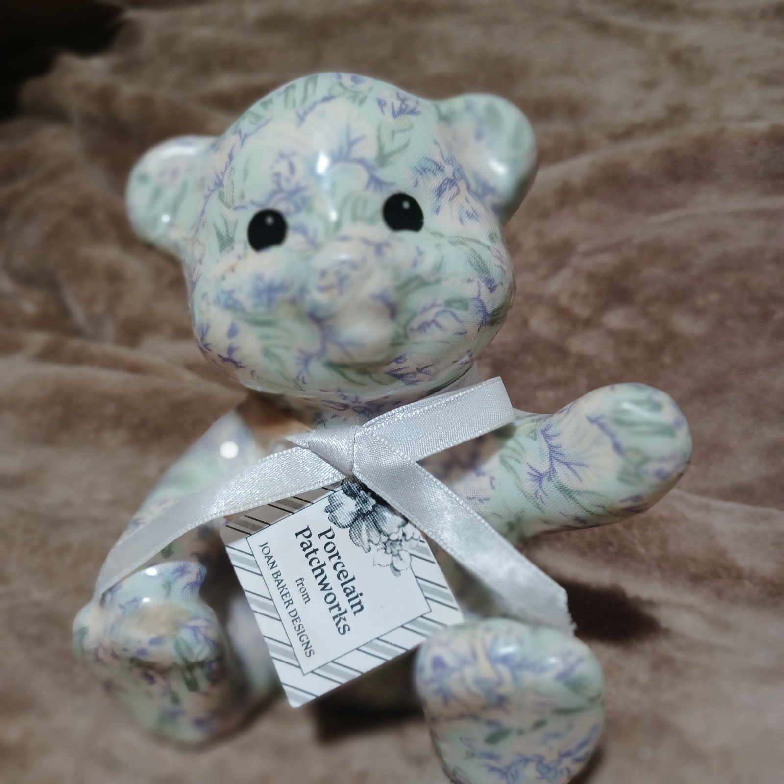 BRAND NEW Joan Baker Designs Porcelain Patchworks Bear 6″x4″