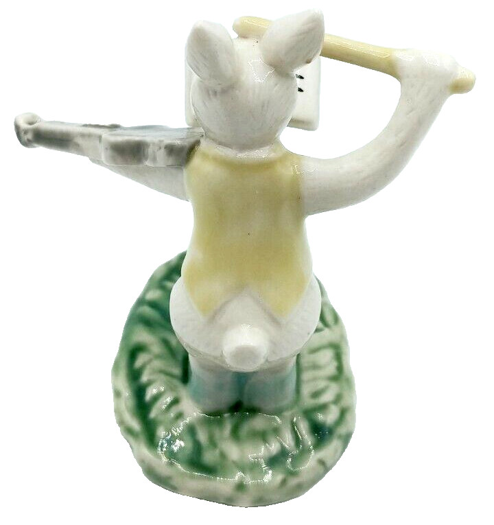 Vintage Anthropomorphic Bunny Rabbit Violinist Porcelain Single Figurine 3″H
