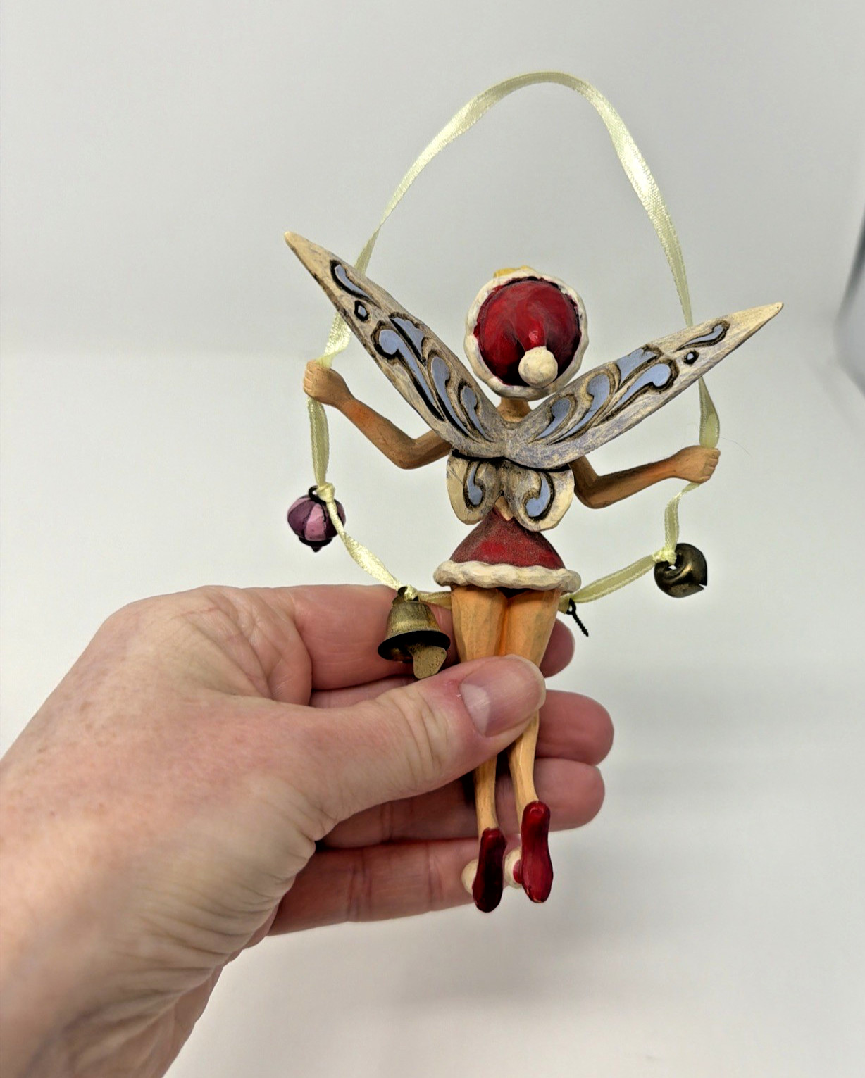 Disney Jim Shore Tinker Bell Ornament Figurine Let The Season Ring w/stand READ
