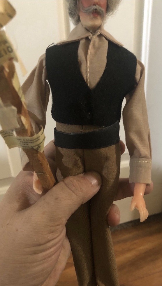 Antique Old Man Art Doll Protesting With Sign Very Rare One Of A Kind