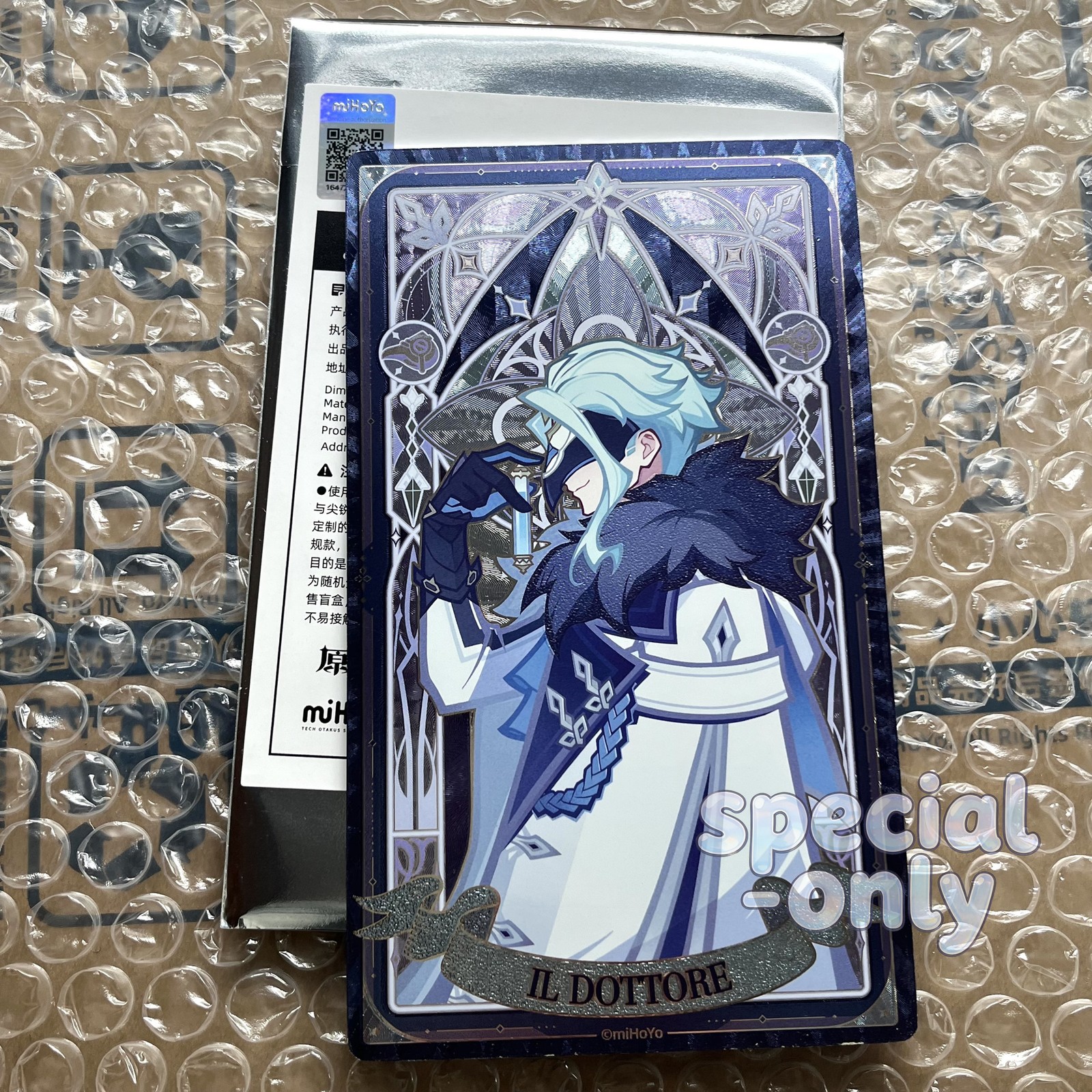 Official Genshin Impact Fatui II Dottore Set PVC Figure Acrylic Stand Badge Card