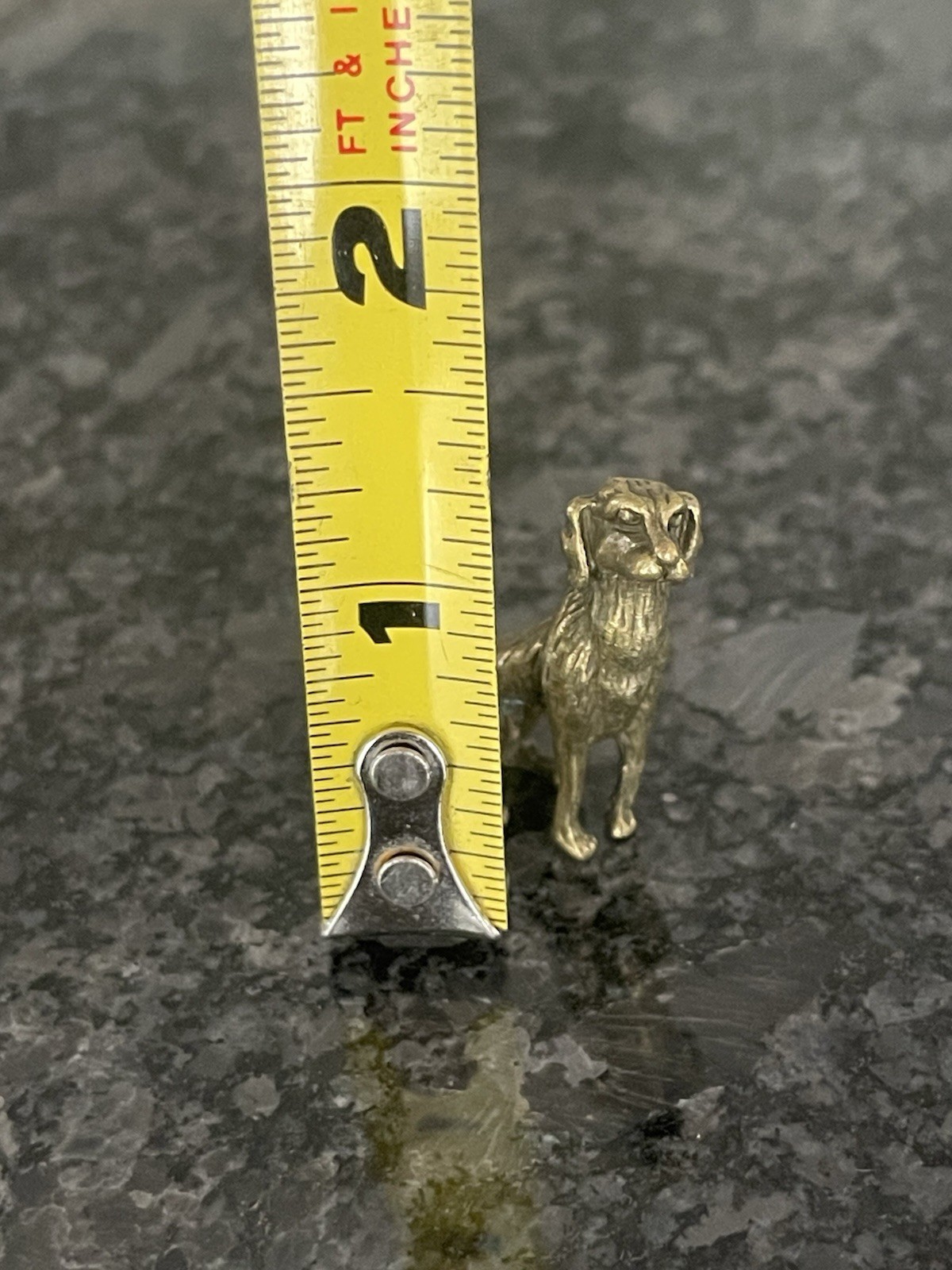 Vintage Mini brass Dog Figurine Statue