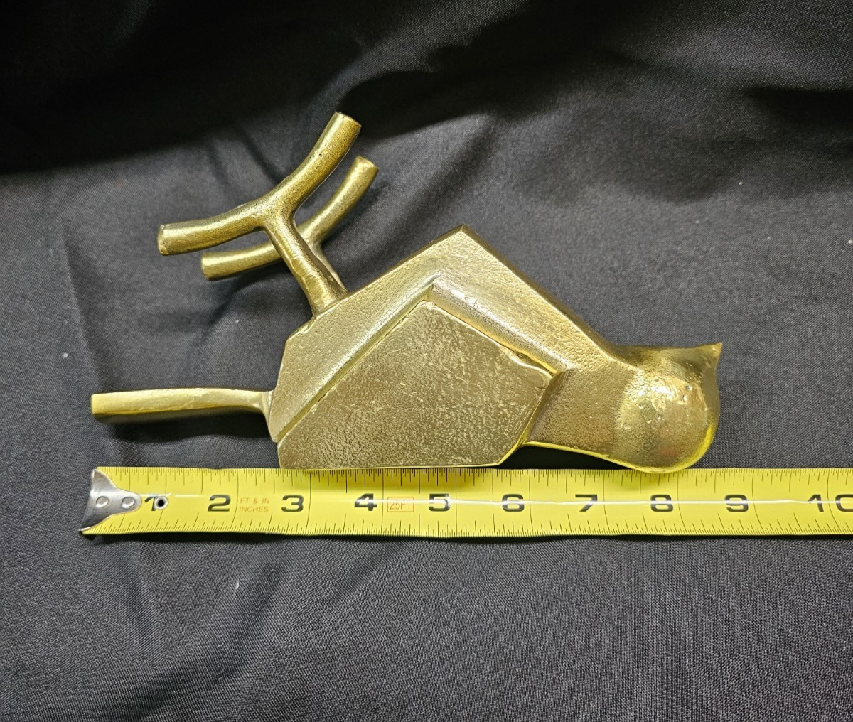 Minimalist Brutalist Bird Gold Metal Figurine 6″ Tall Home Decor Modern Design