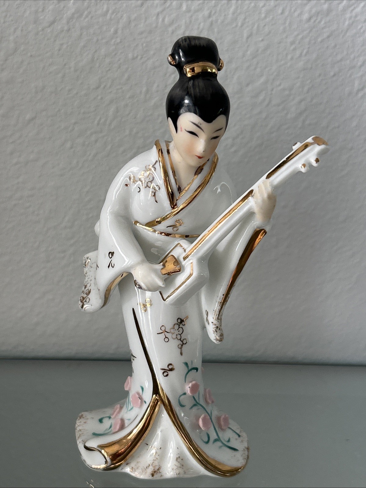 Vintage Lefton Porcelain Japanese Geisha Girl Figurine Hand Painted 6” Tall