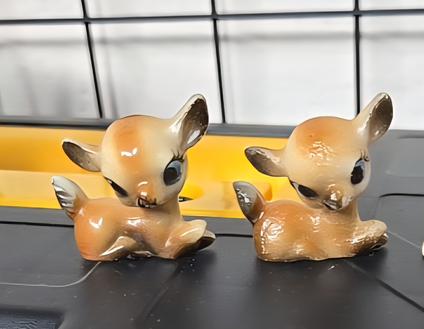 Vintage Japan Kitchy Anthropomorphic Fawn Set Of 2 Figures