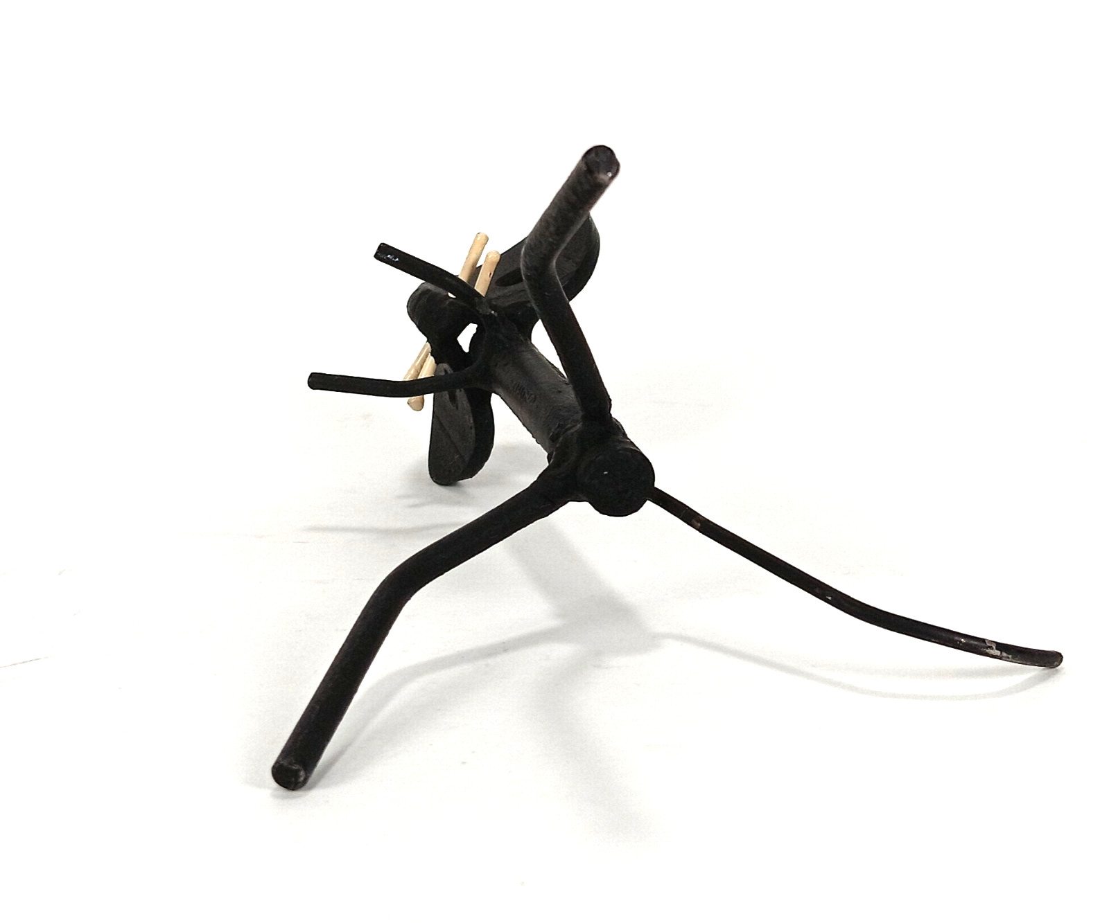 VTG Mouse Sculpture Handmade Mid Century Black Cast Metal Abstract Art Figure