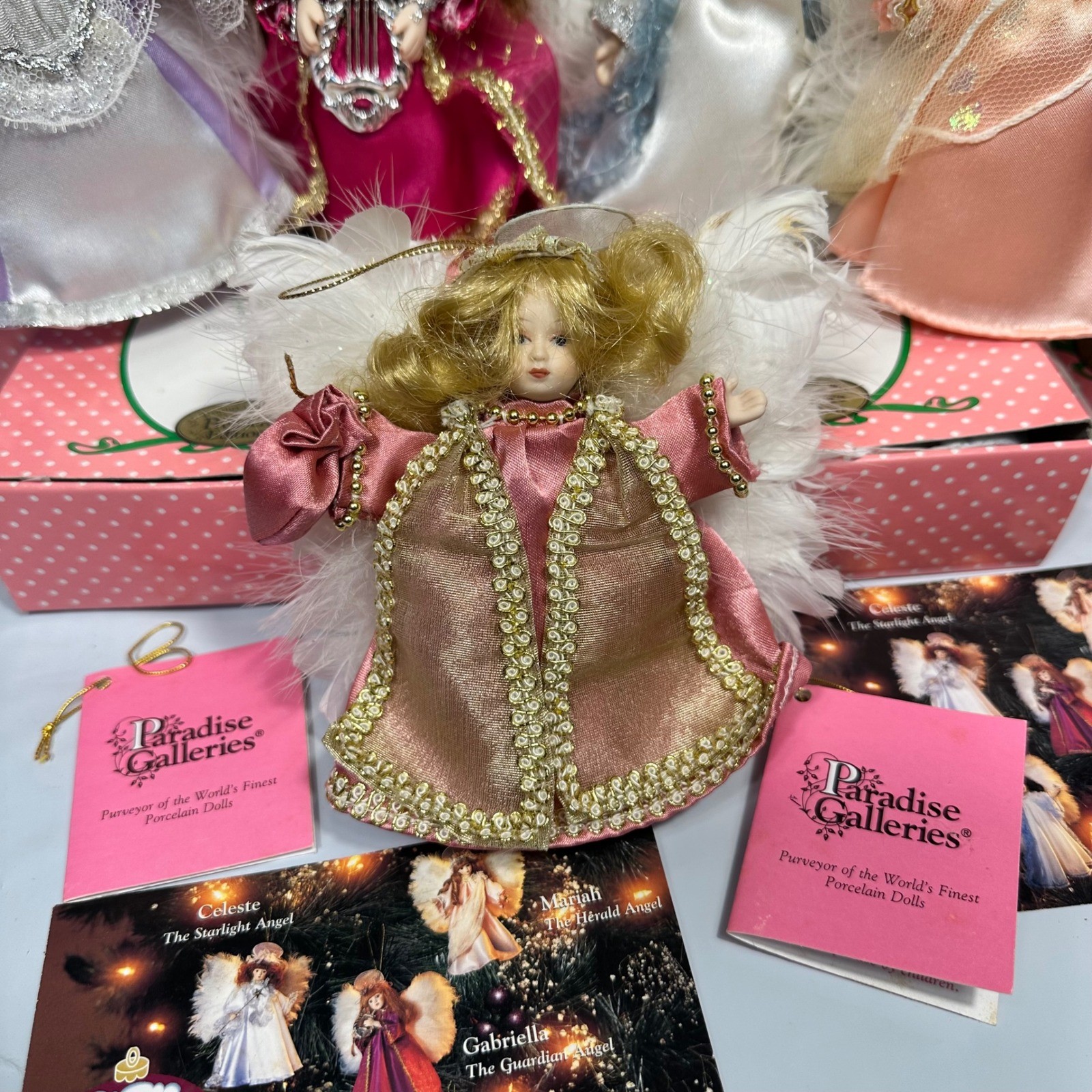 Paradise Galleries Angel Ornaments Unisex OS Multicolor Porcelain Set In Boxes 5