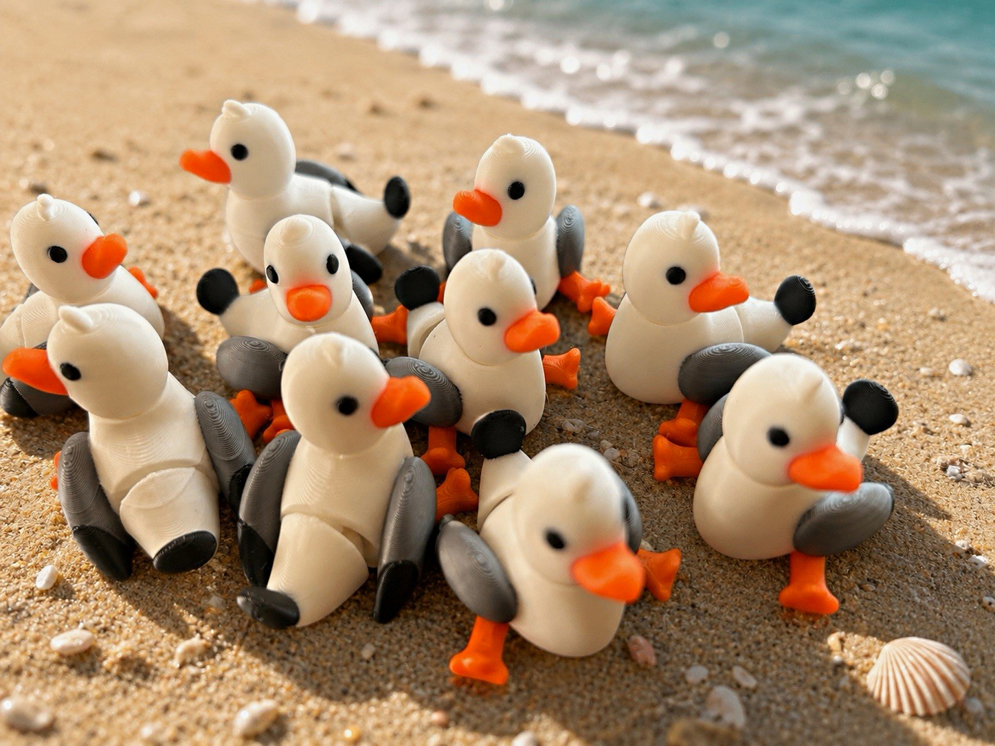 Qty. 10 – 3D Printed Articulated Seagulls-Steve-Cedar Point – Beach – MINE!!!