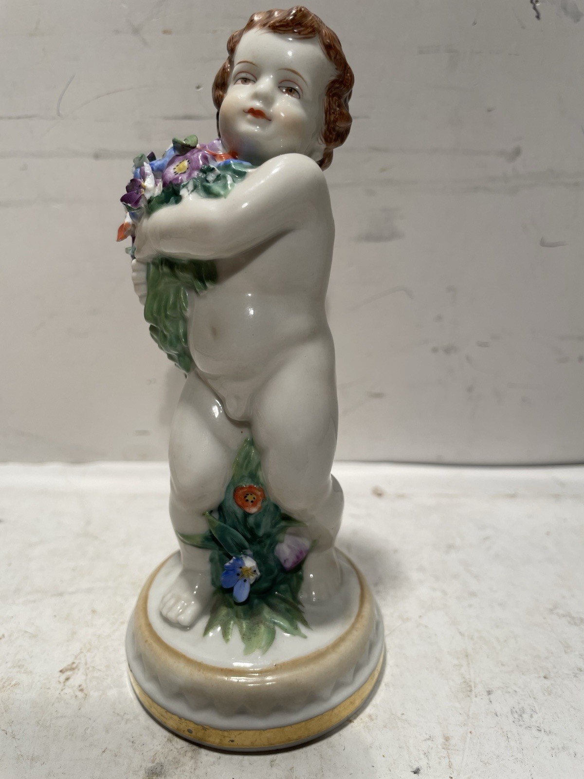 Antique Muller Volkstedt German Porcelain Cherub Porcelain Figure Victorian K