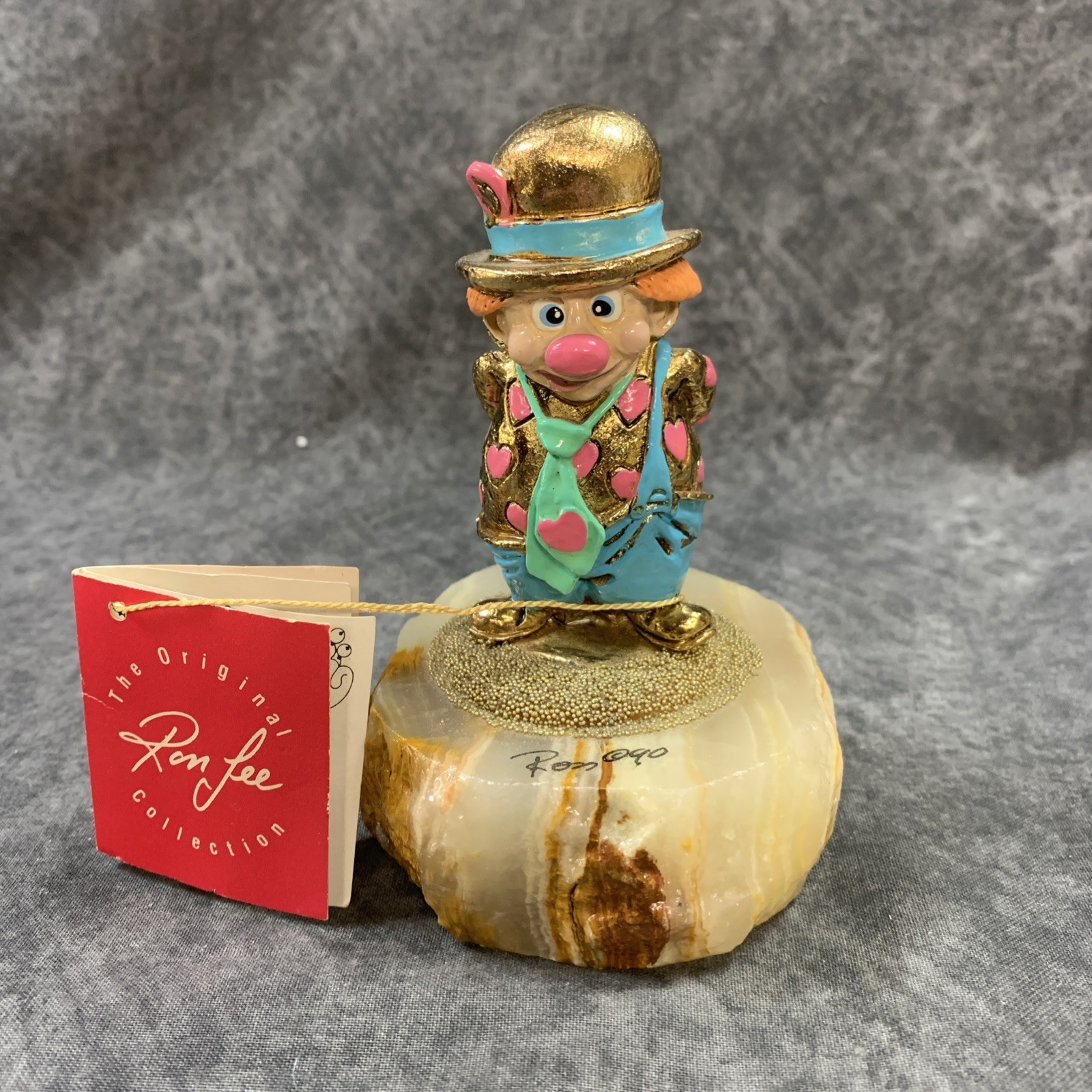 Ron Lee 1990 World Of Clowns Figurine “Pudge” On Onyx Base W/Tag Made In USA